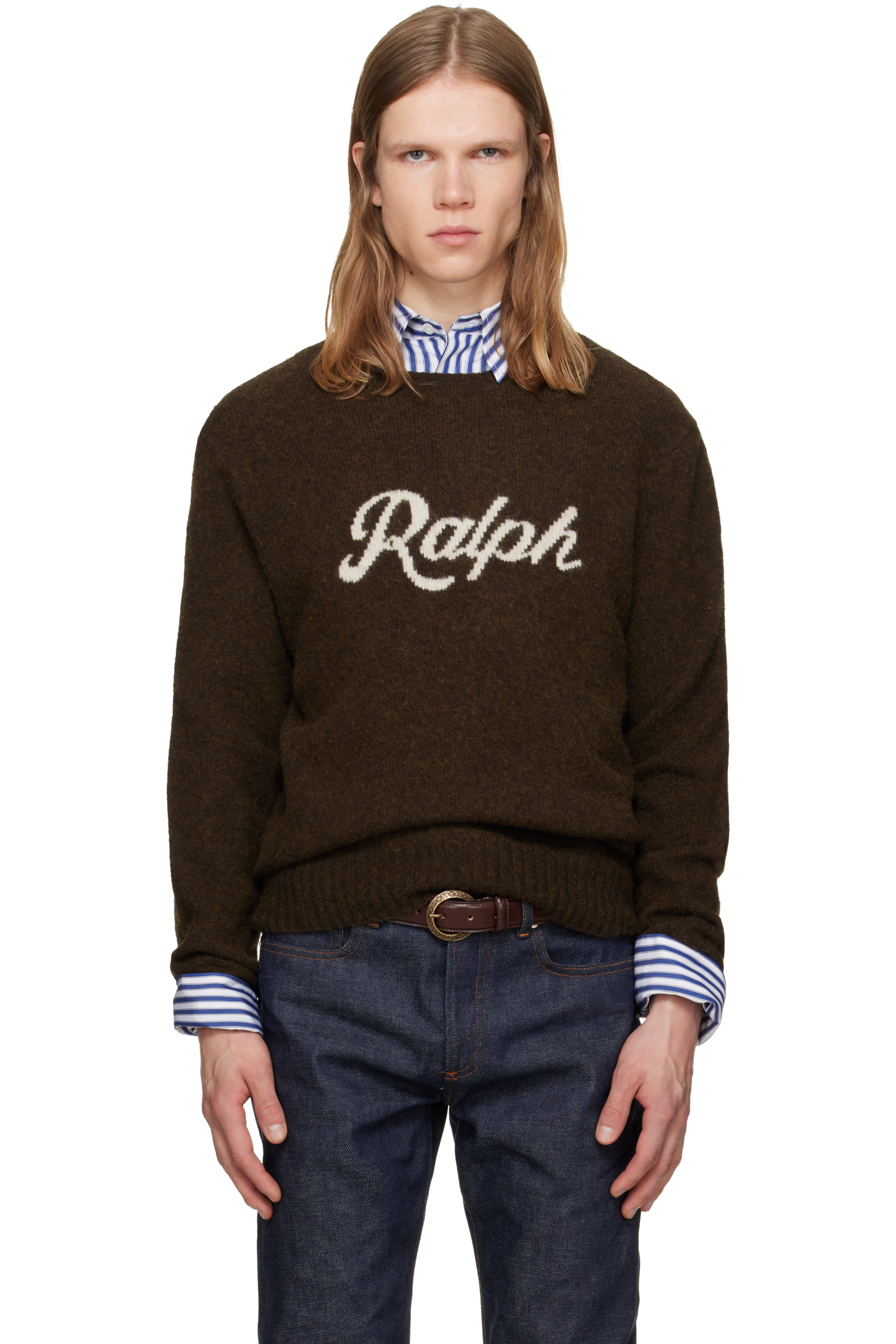 Polo Ralph Lauren - Pull brun à logo
