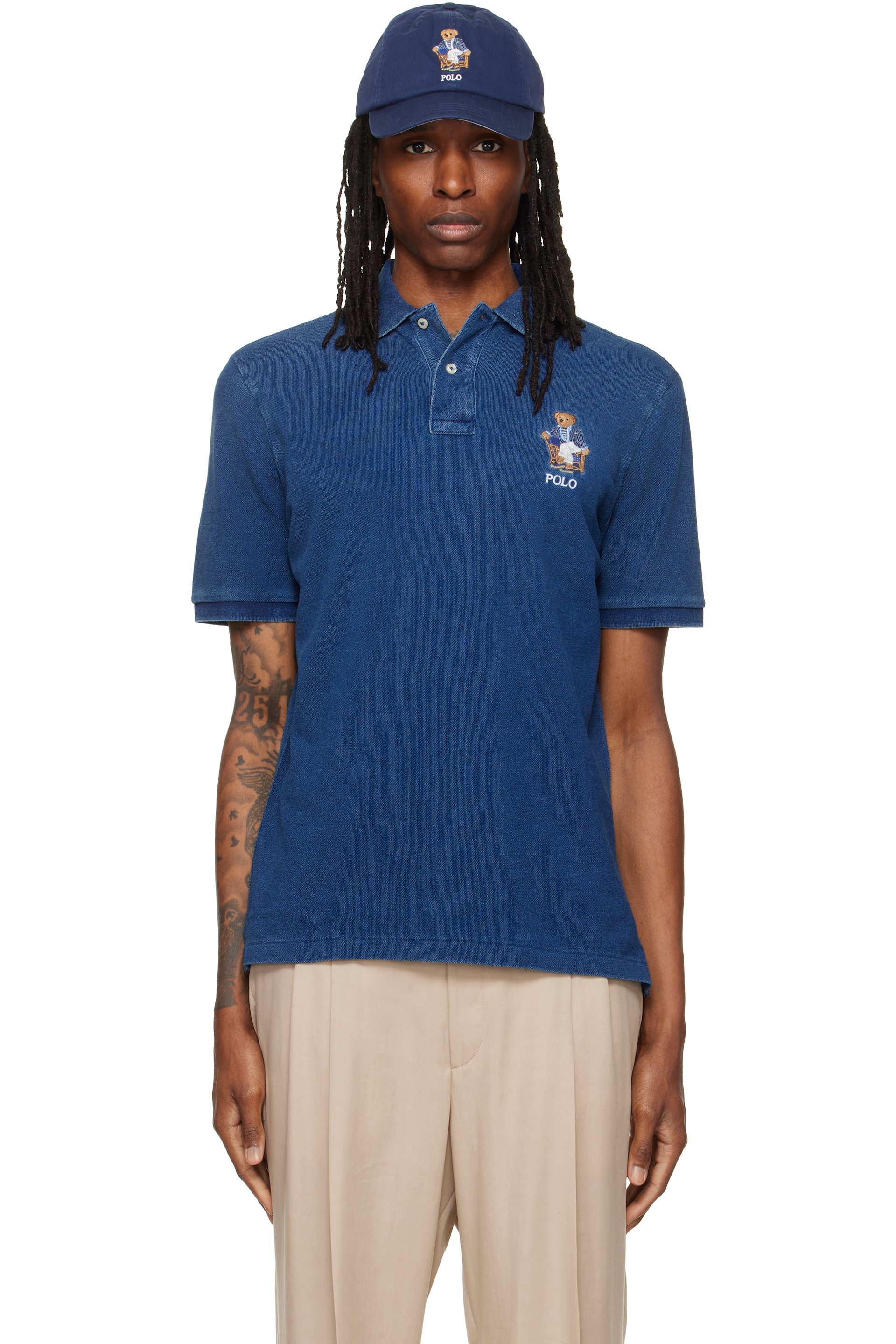Polo Ralph Lauren - Indigo Classic Fit Polo Bear Mesh Polo