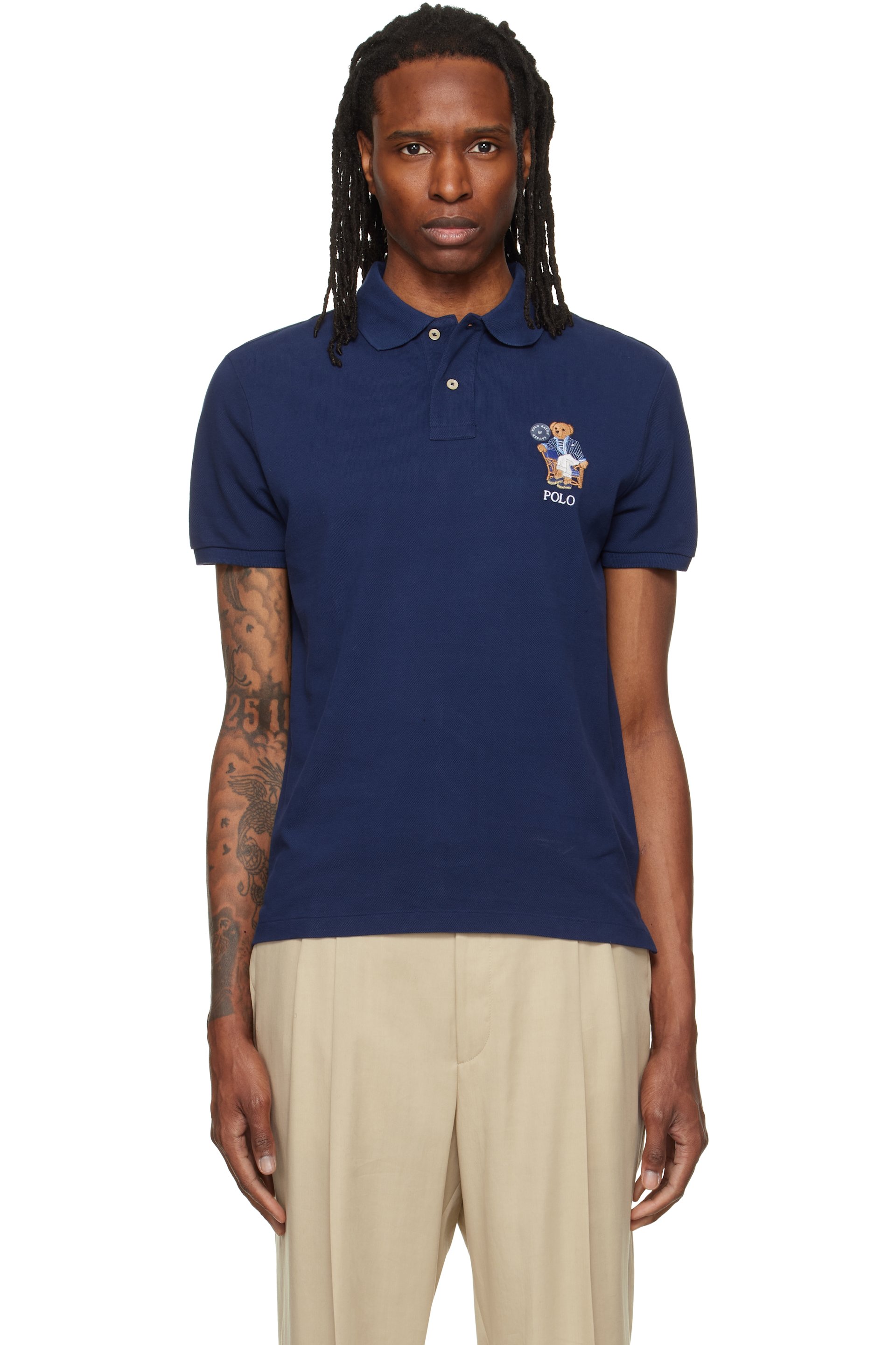 Polo Ralph Lauren - Navy Custom Slim Fit Polo Bear Polo