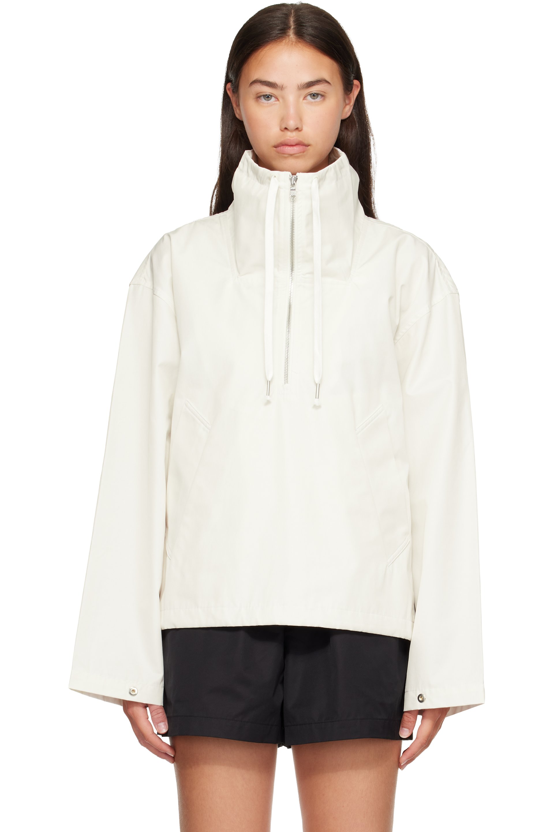 AGOLDE - White Lydia Popover Anorak
