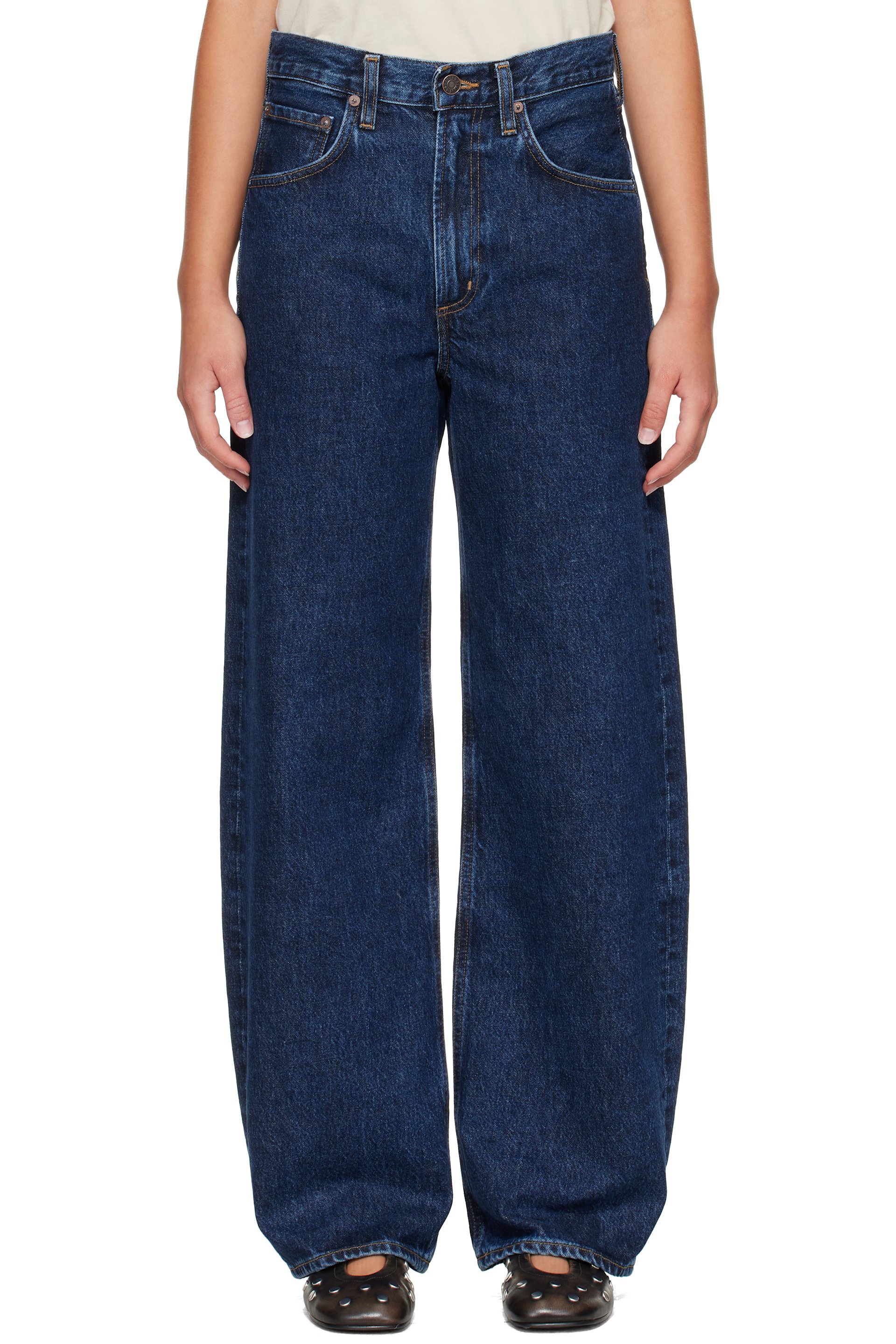 AGOLDE - Navy Low Curve Jeans