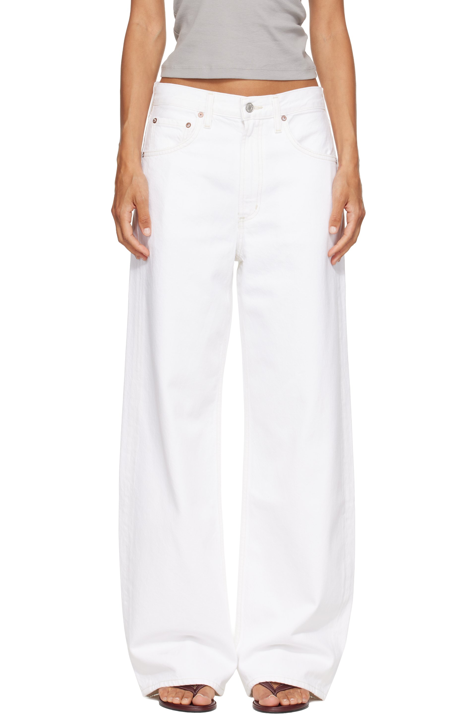 AGOLDE - White Low Curve Jeans