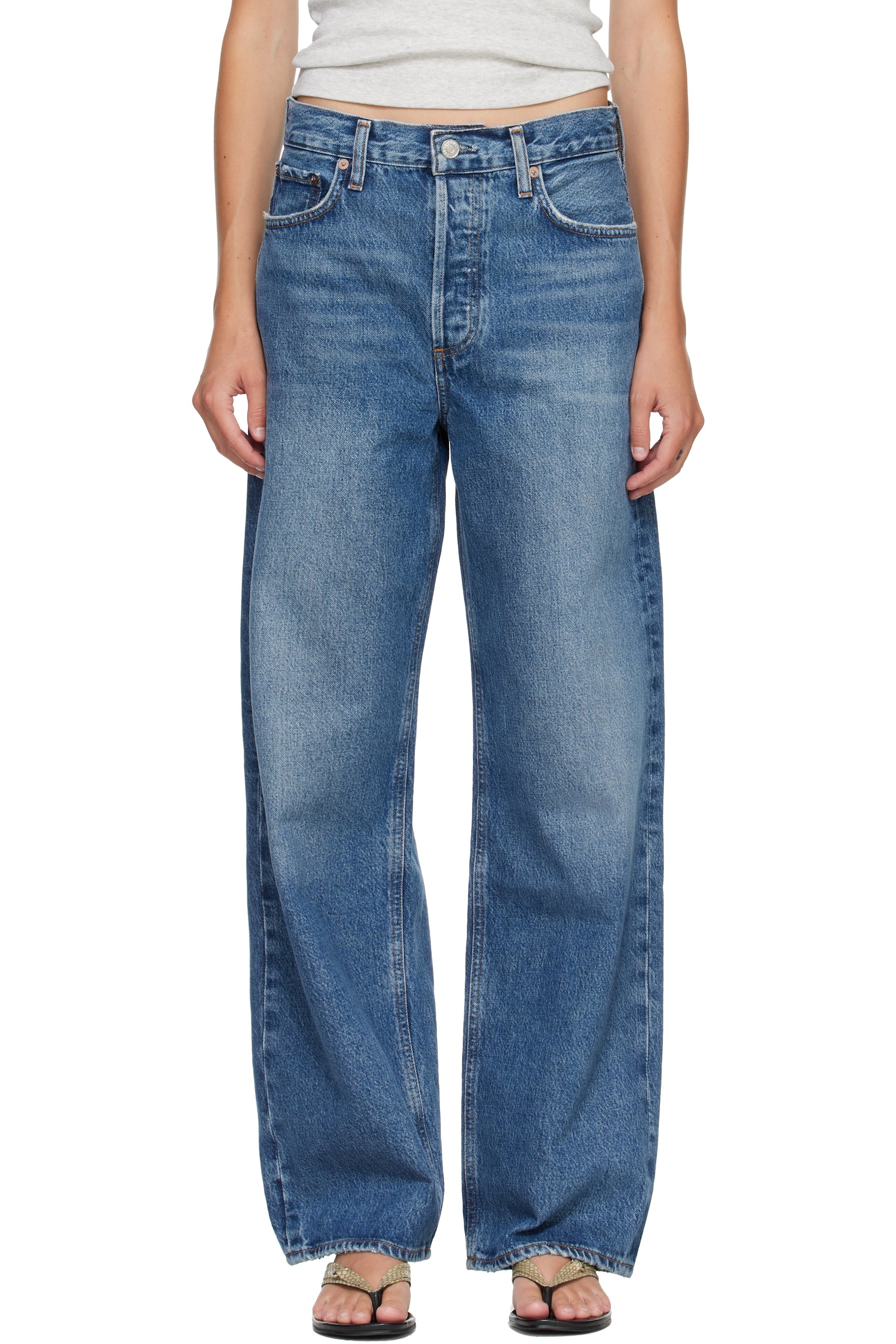 AGOLDE - Blue Low Slung Baggy Jeans