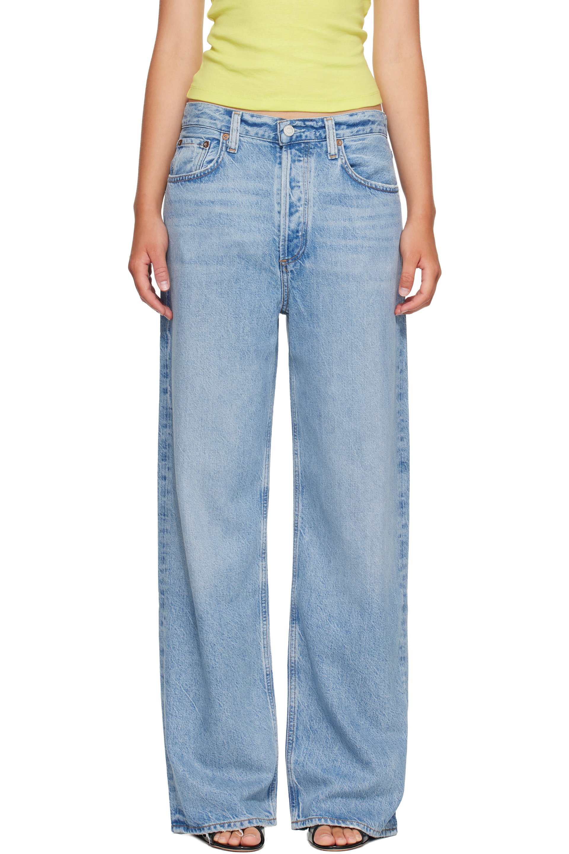 AGOLDE - Blue Low Slung Baggy Jeans