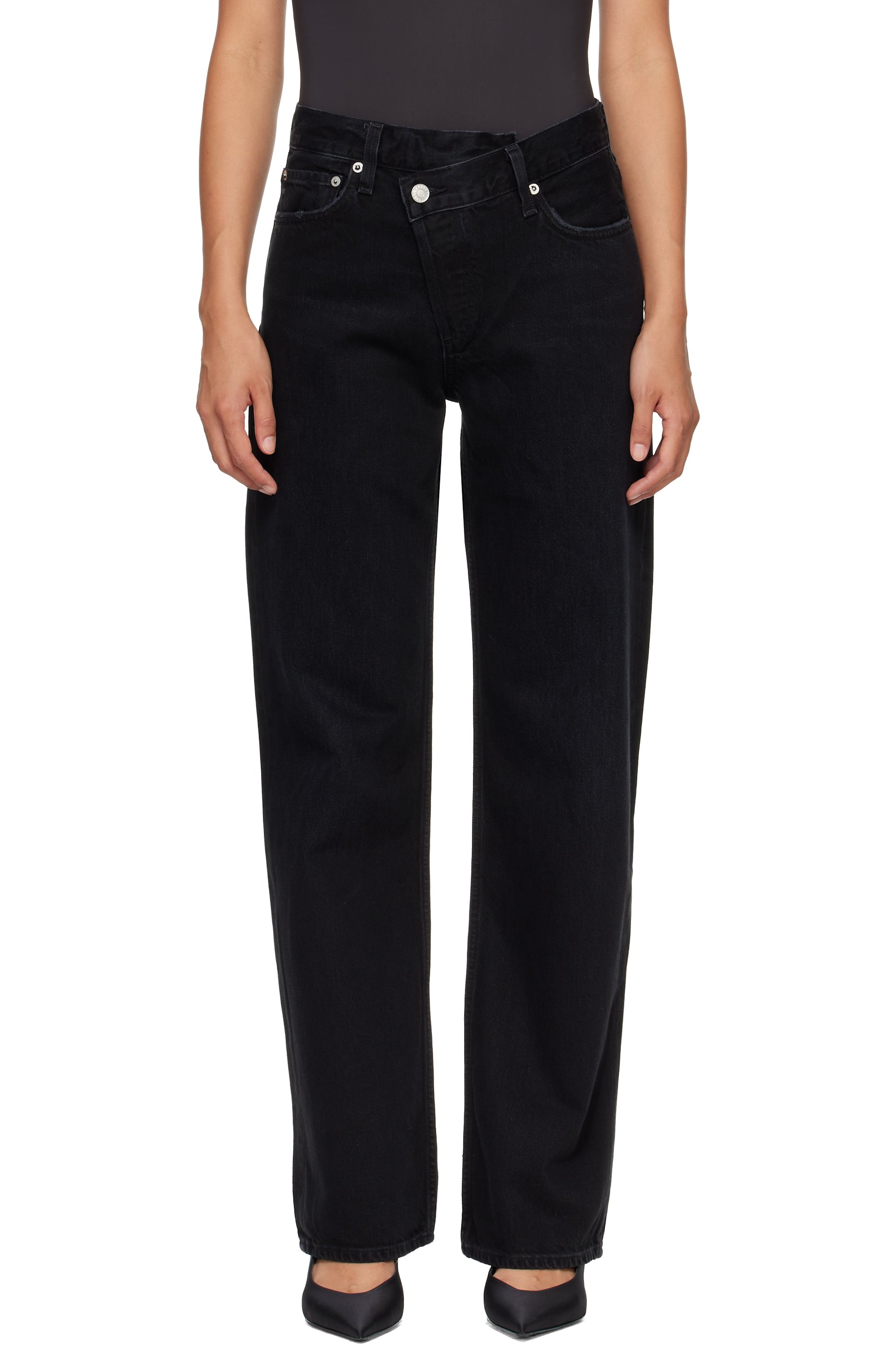 AGOLDE - Black Arc Criss Cross Jeans