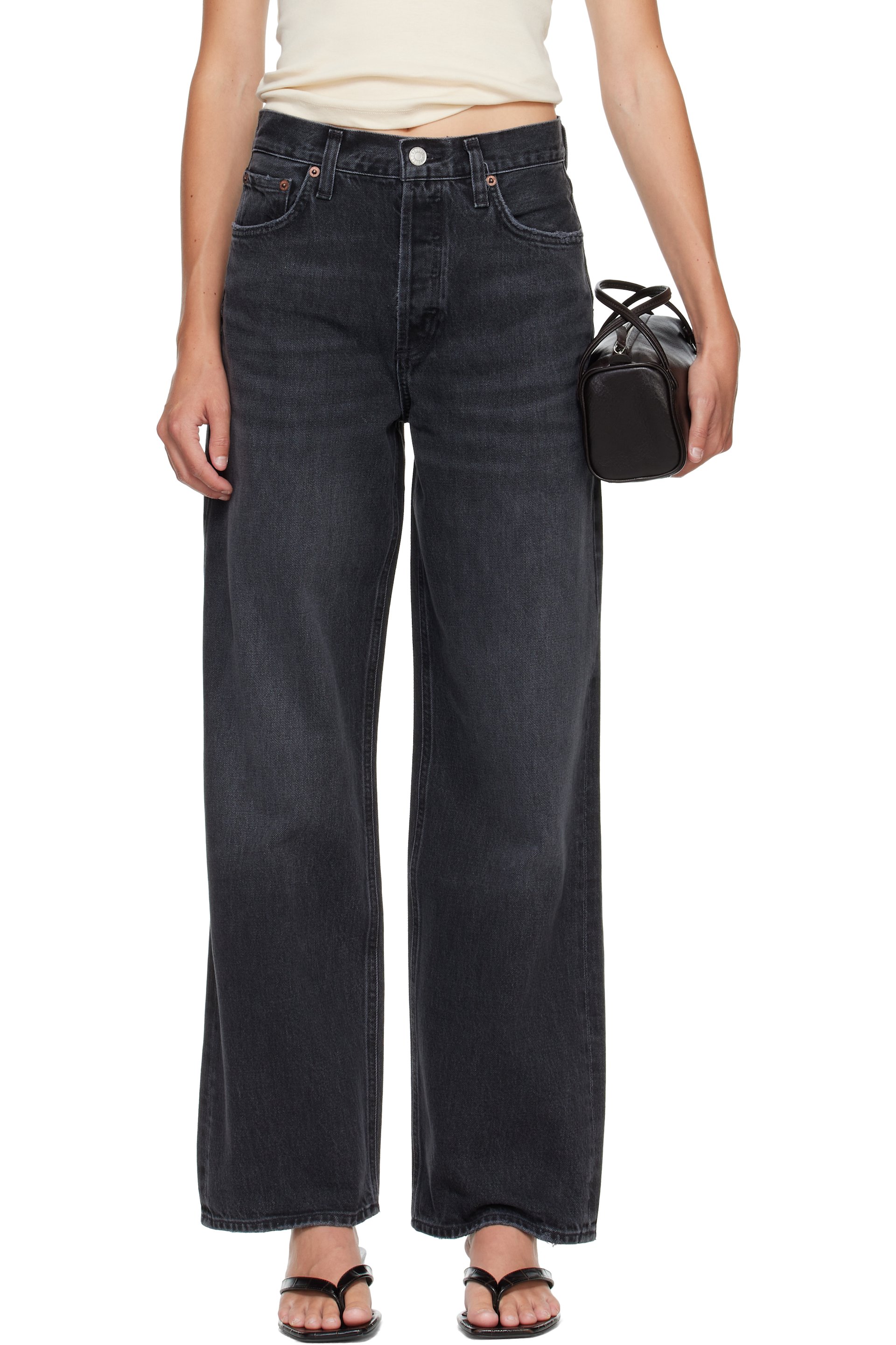 AGOLDE - Black Low Slung Baggy Jeans