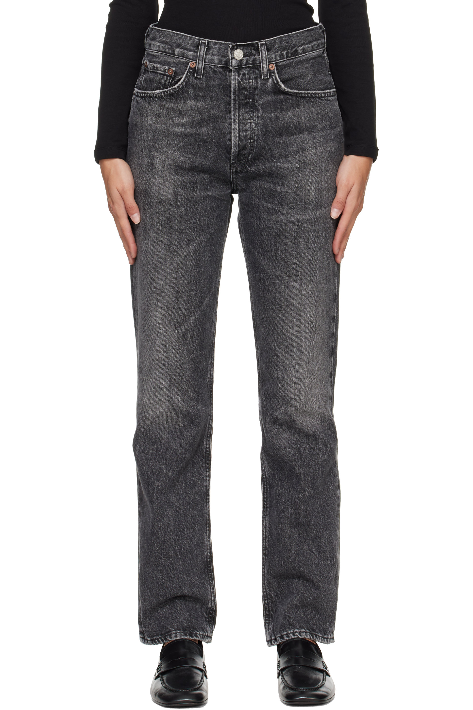 AGOLDE - Black Lana Jeans
