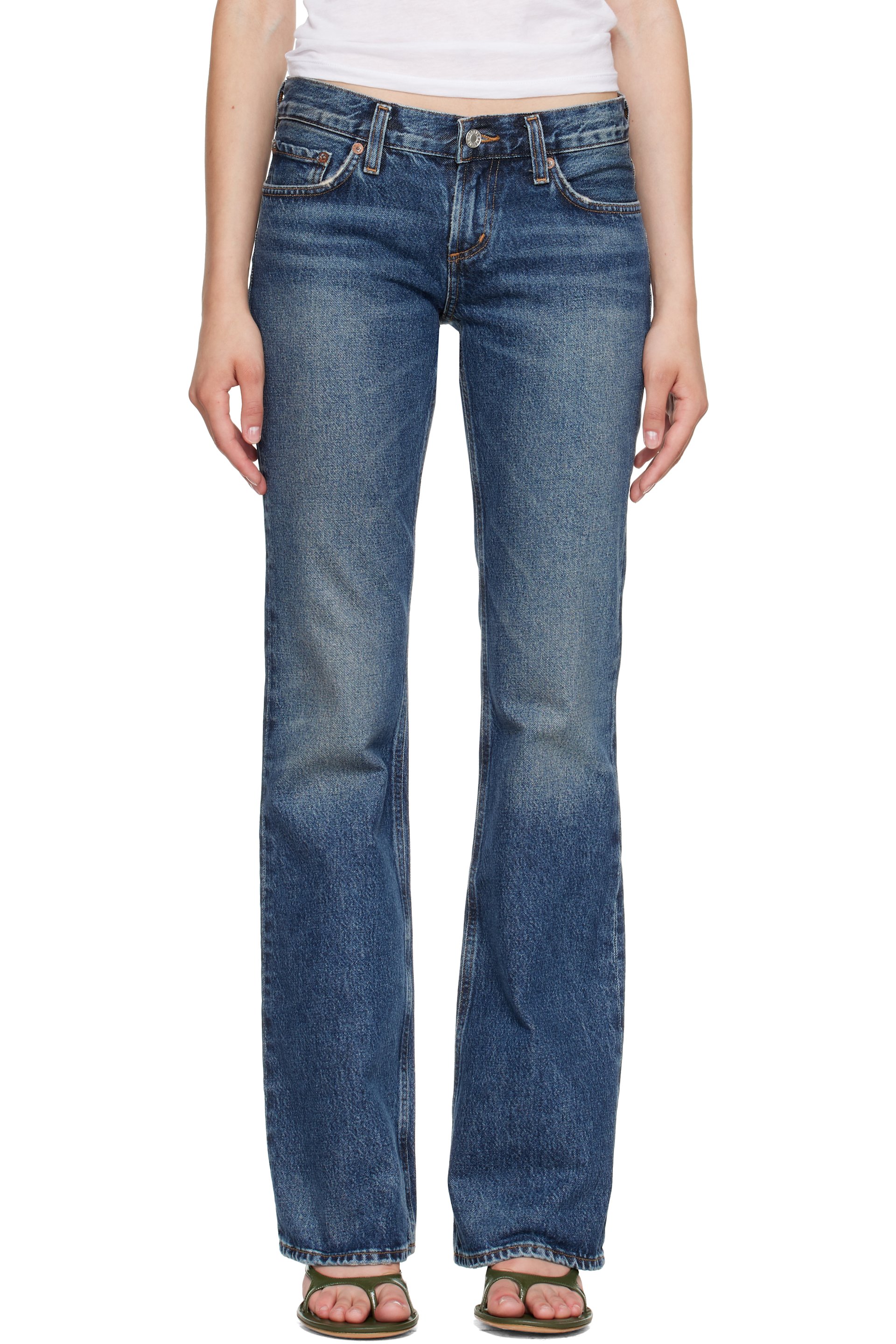 AGOLDE - Blue Low Rise Boot Jeans