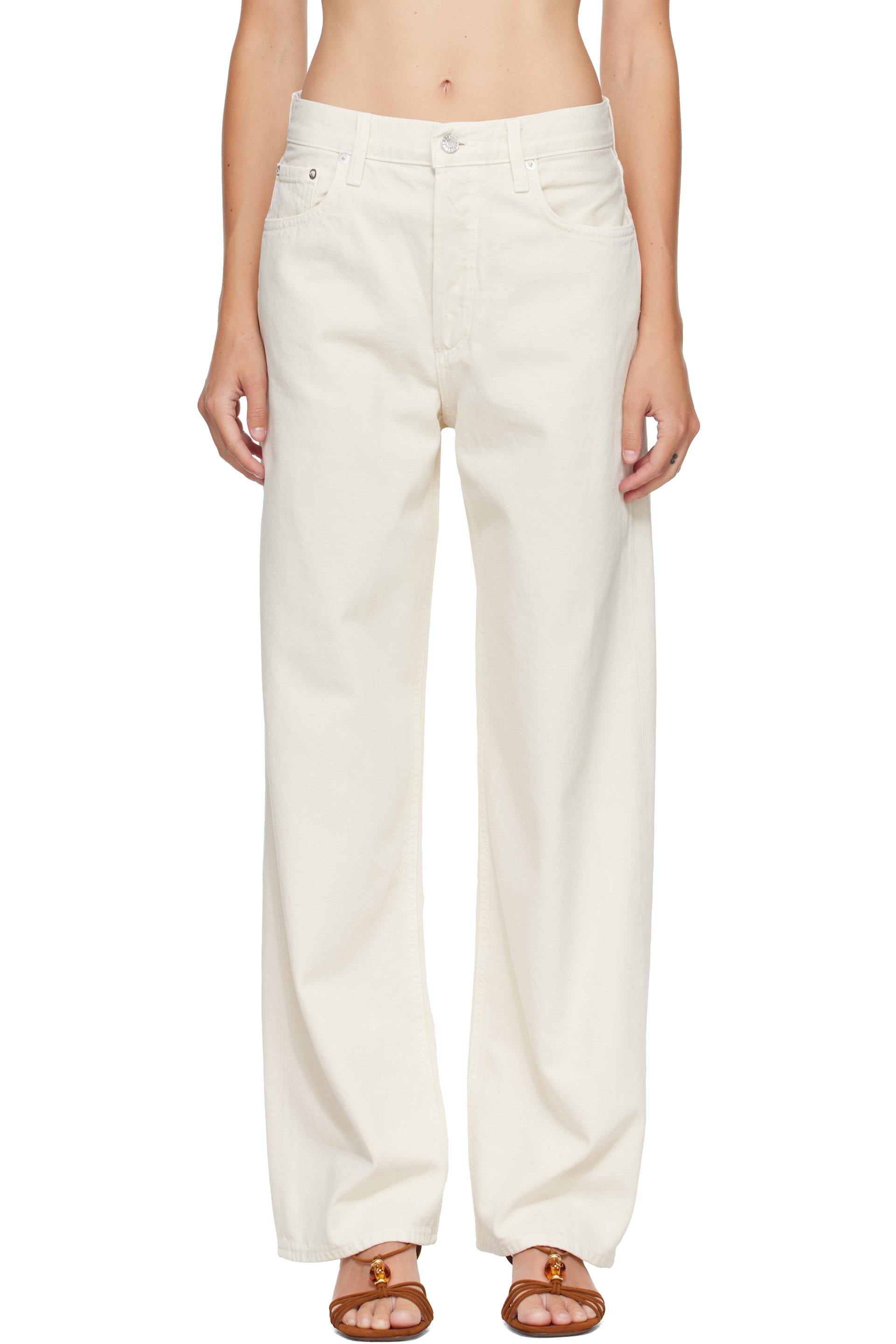 AGOLDE - Off-White Low Slung Baggy Jeans
