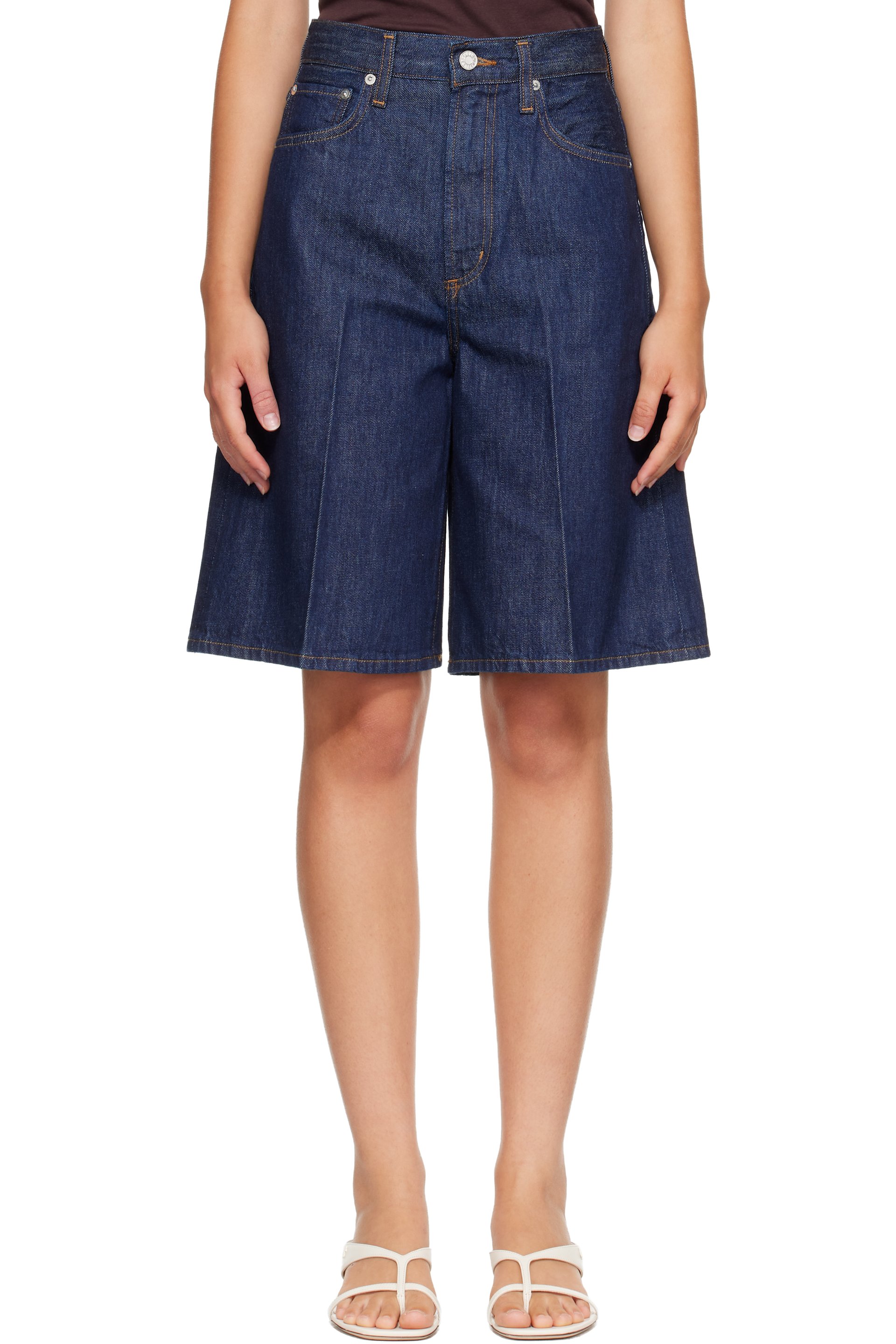 AGOLDE - Navy Nolan Denim Shorts