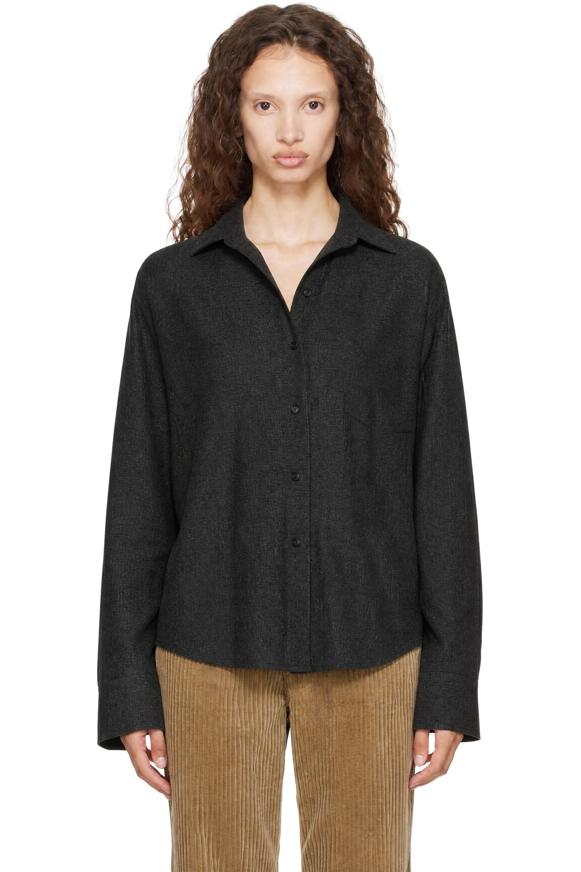 AGOLDE - Chemise Aris grise en laine