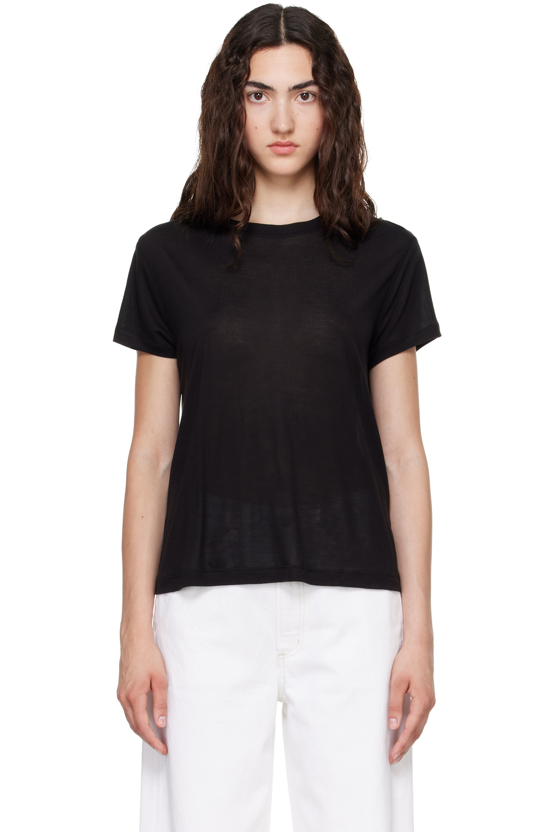 AGOLDE - Black Long Line Adine T-shirt
