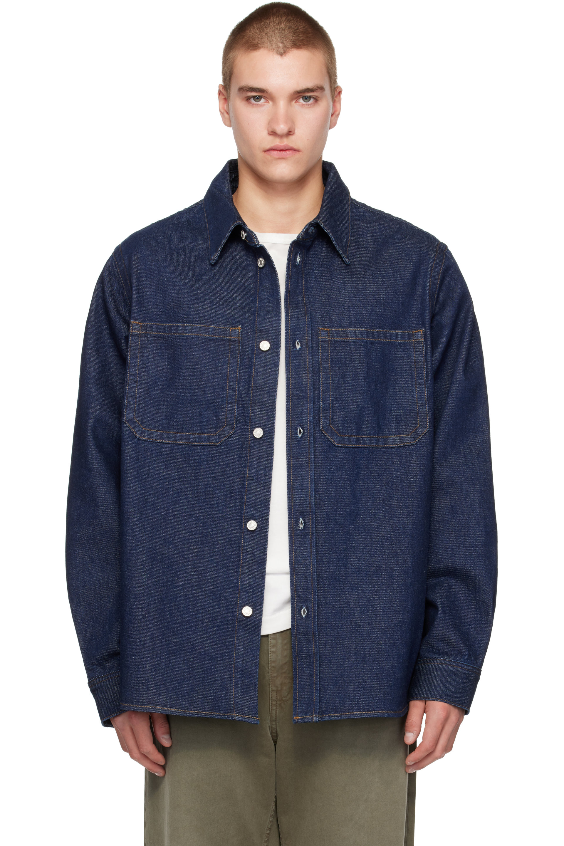 AGOLDE - Navy Craven Shirt