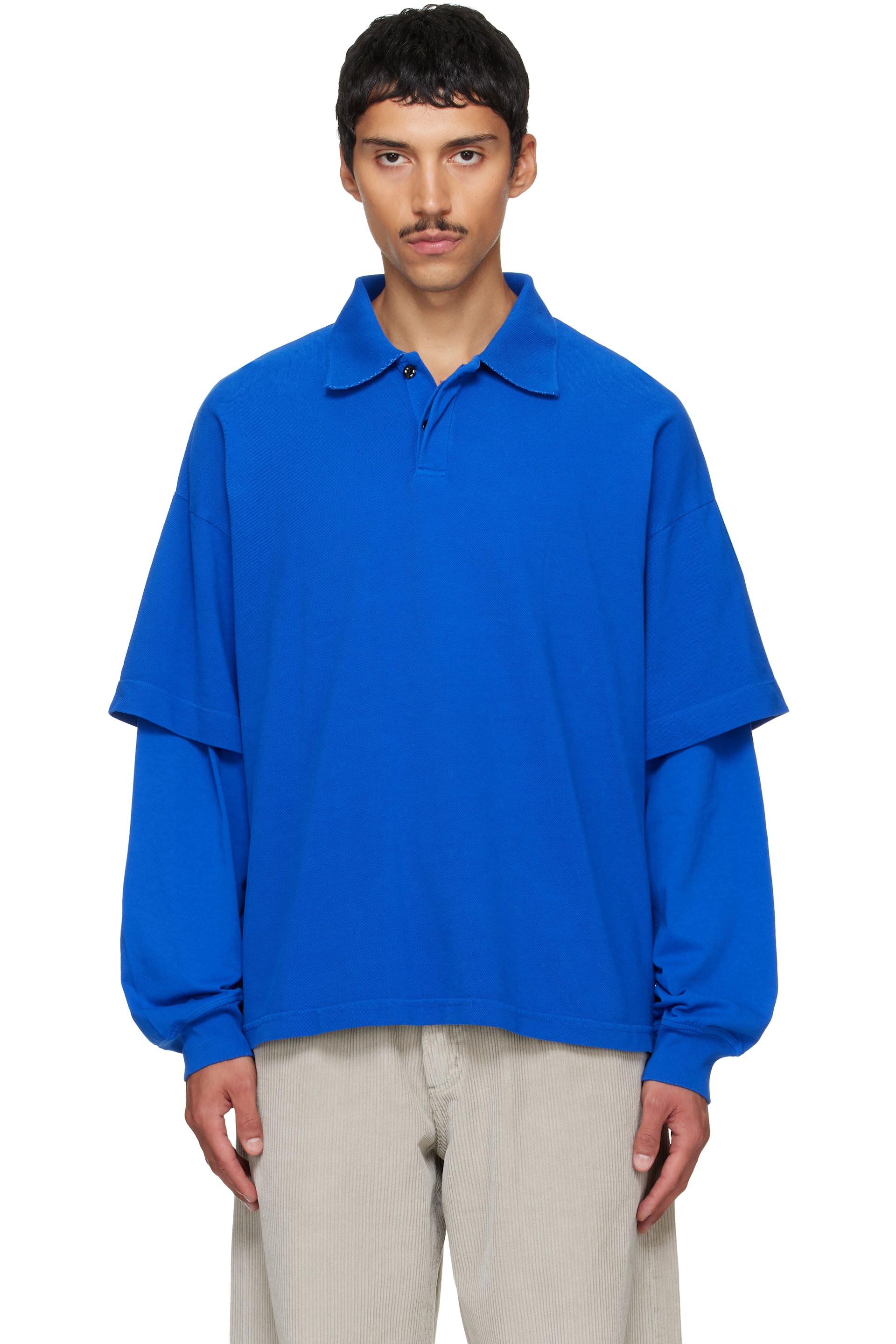 AGOLDE - Blue Curren Double Sleeve Polo