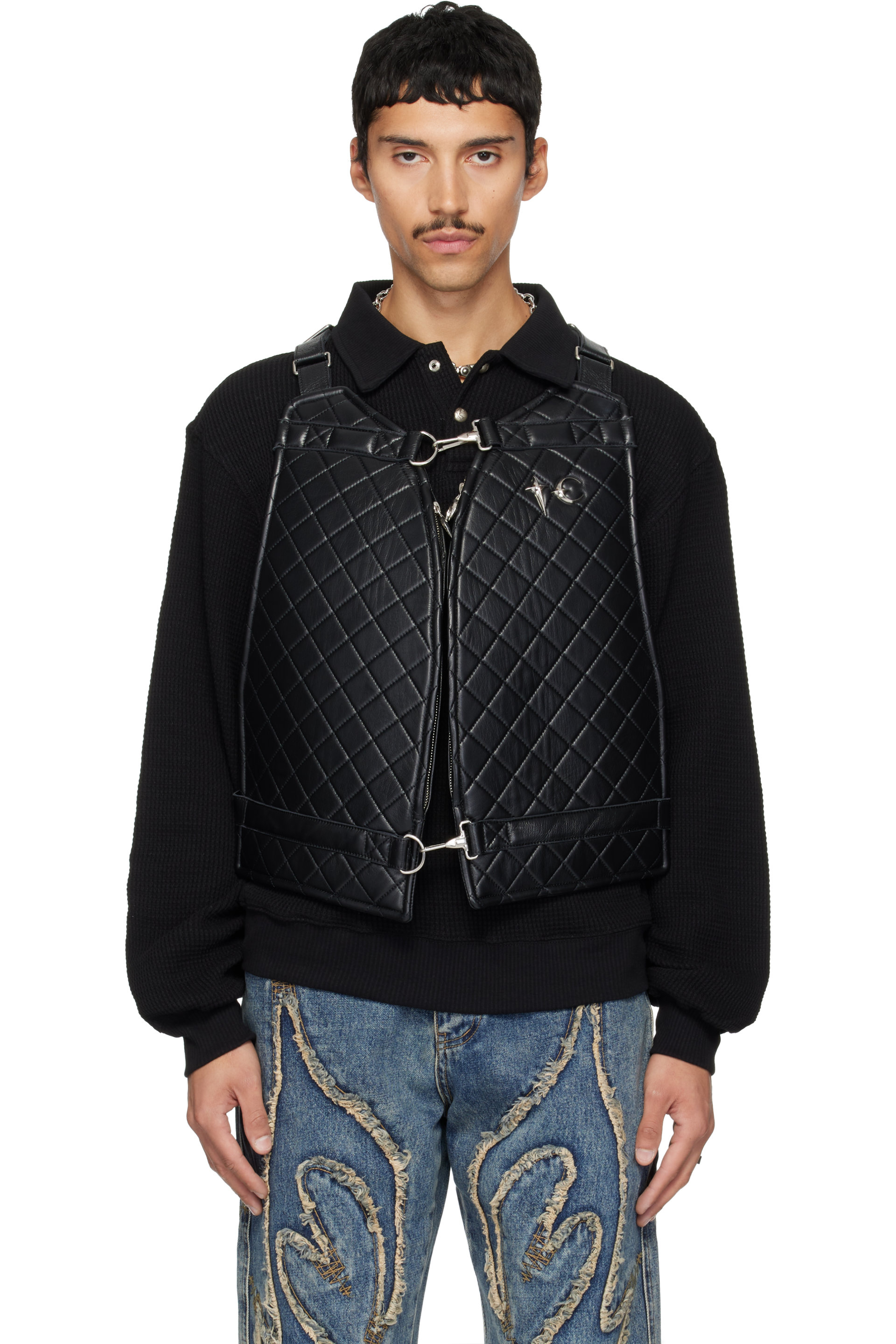 Thug Club - Black Quilting Life Leather Vest