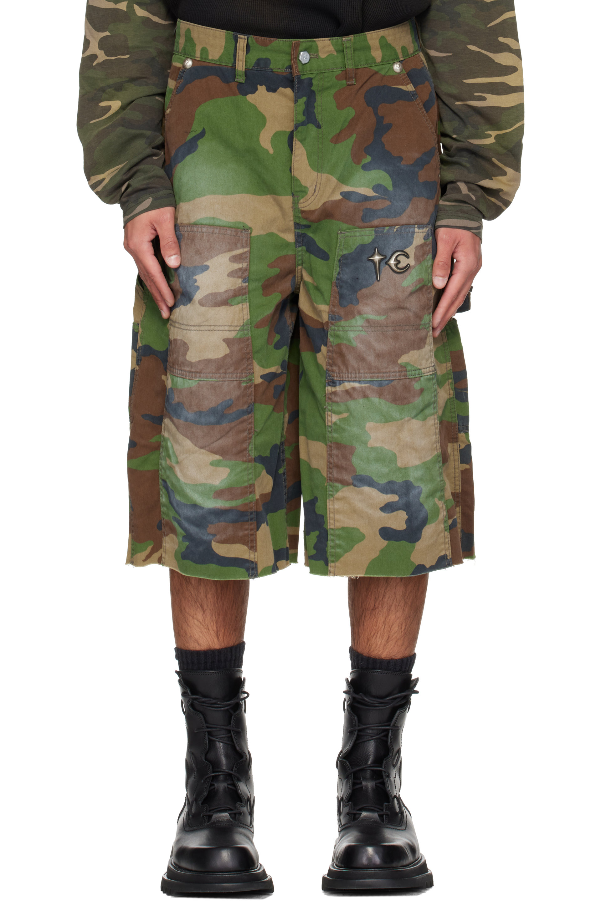 Thug Club - カーキ TC Tainted Camo ショートパンツ