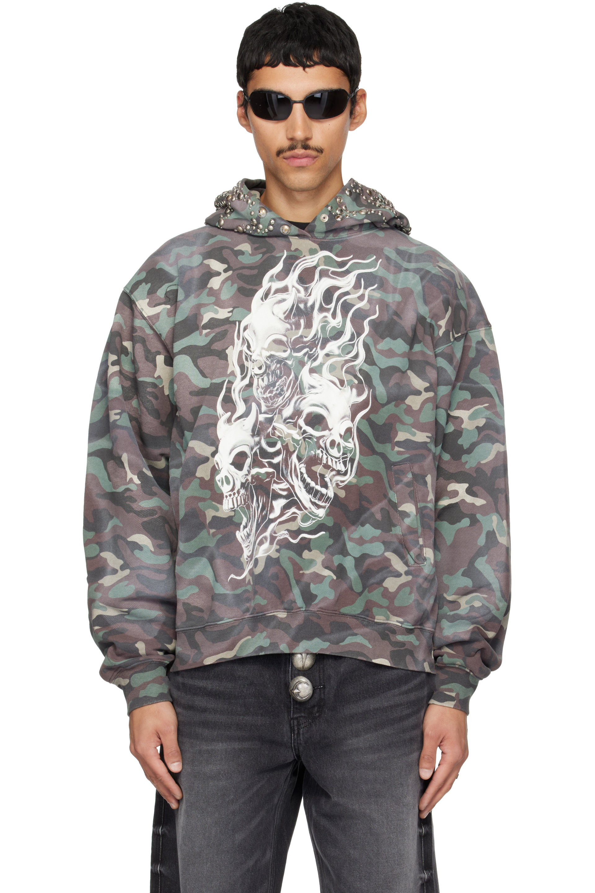 Thug Club - Pull à capuche gris à image