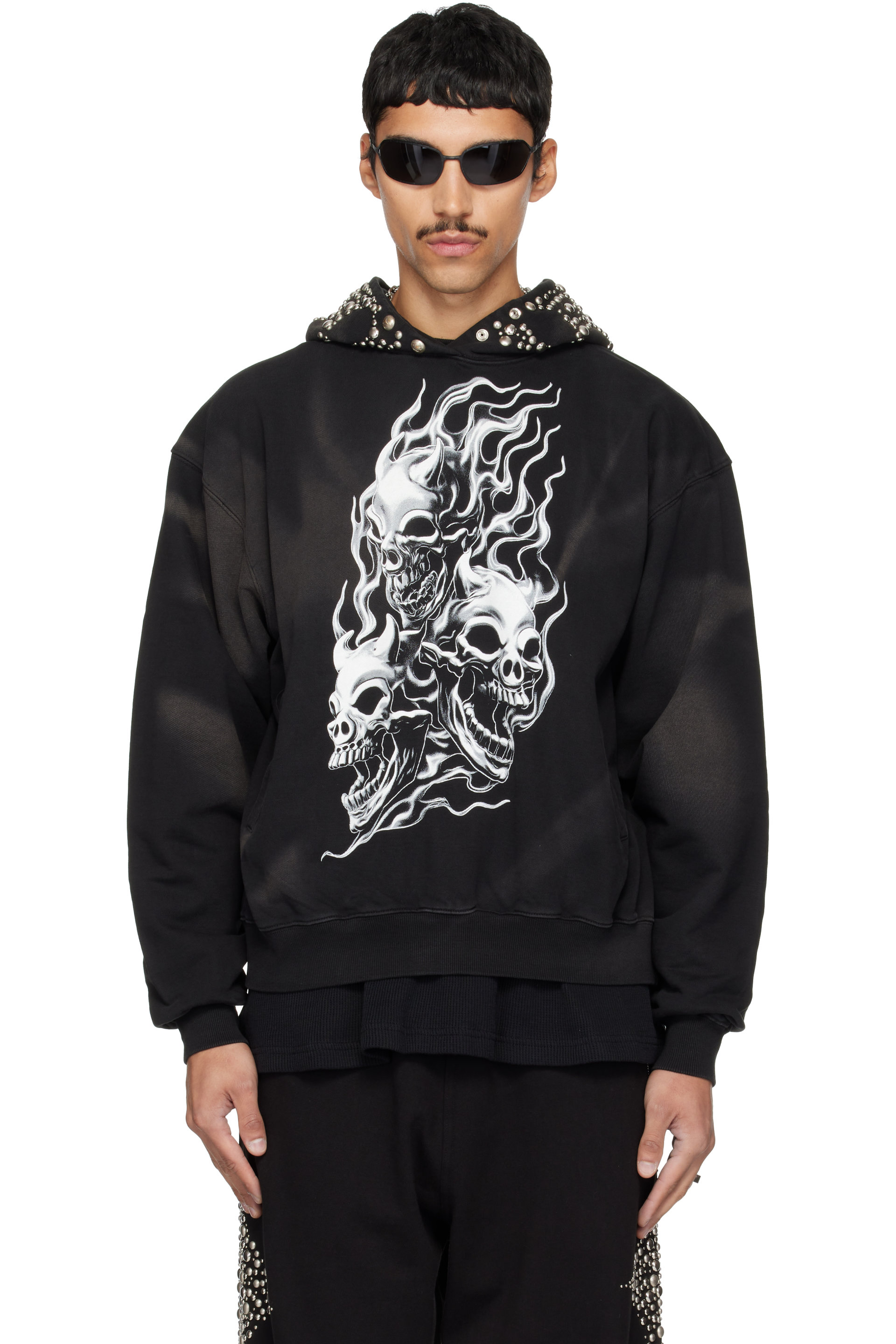 Thug Club - Pull à capuche noir à image