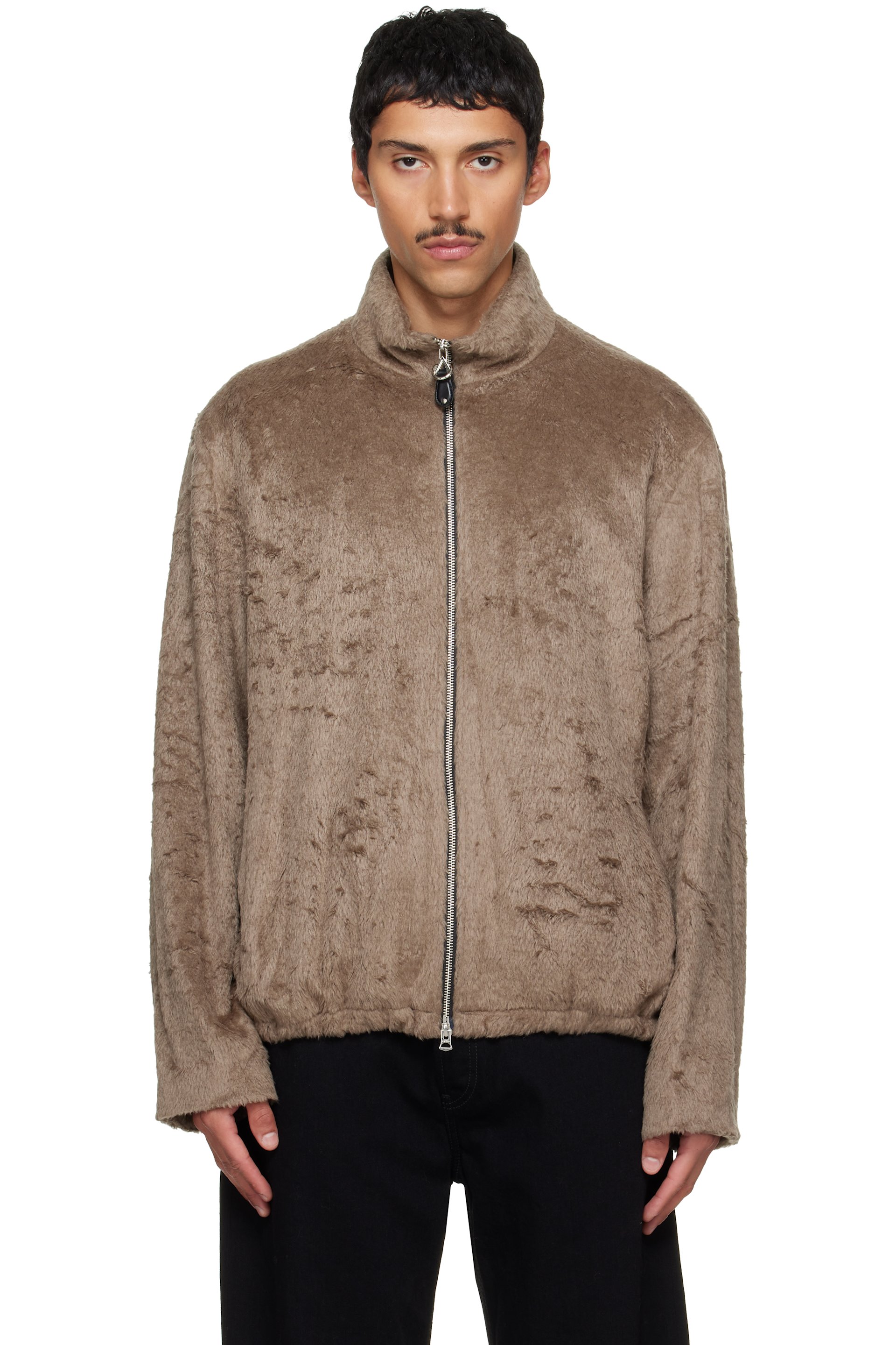Solid Homme - Brown Faux-Fur Jacket