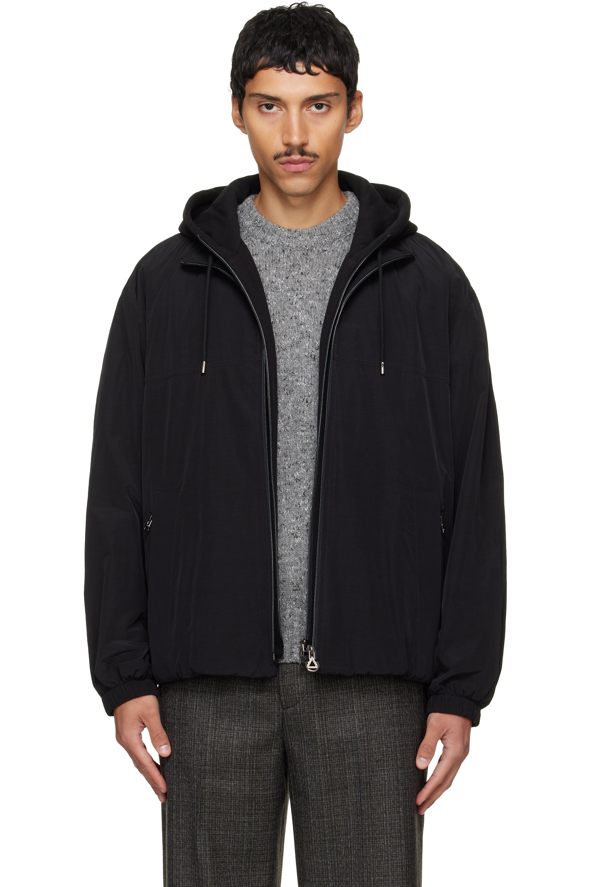 Solid Homme - Black Layered Taffeta Jacket