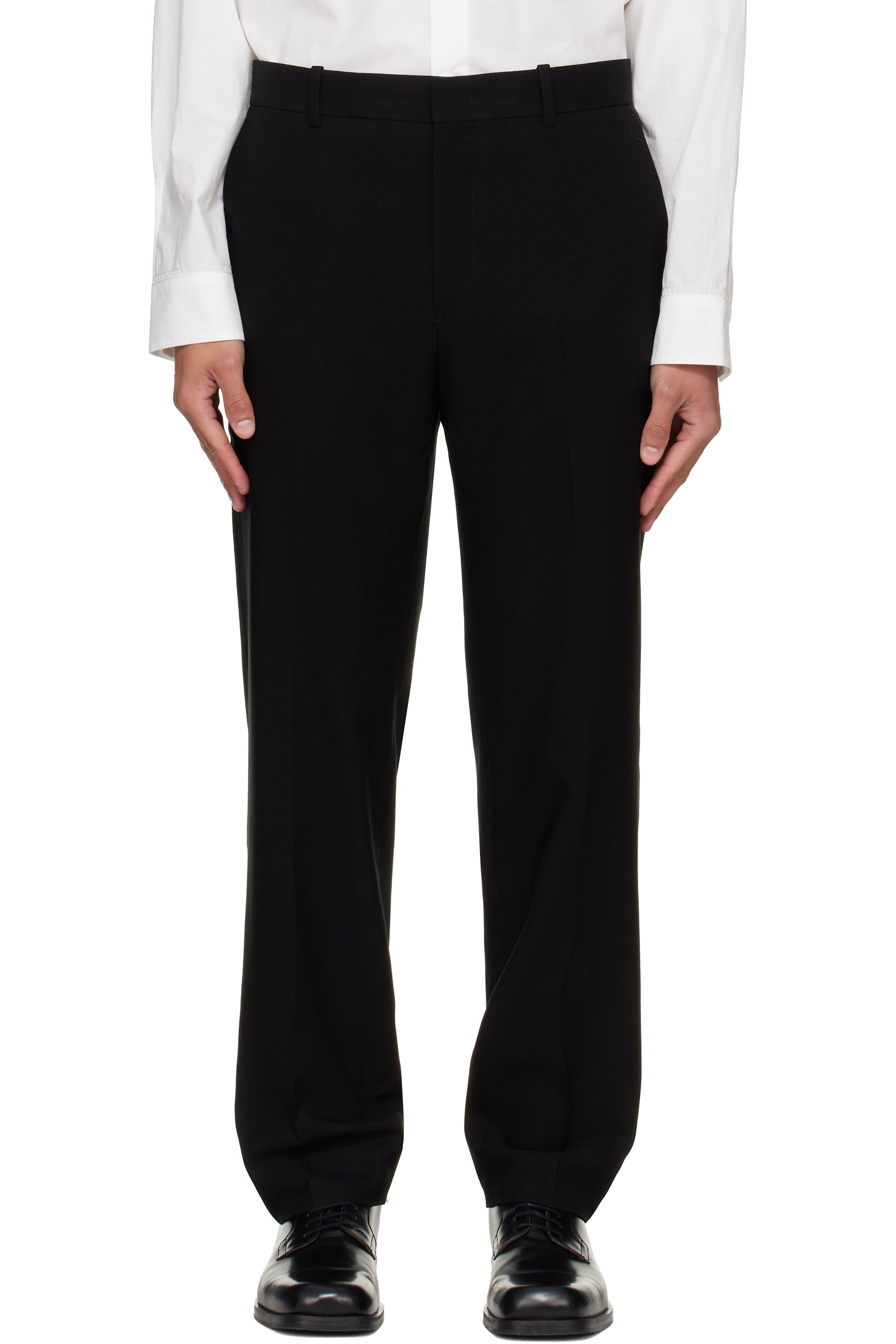 Solid Homme - Black Wool Set-Up Trousers