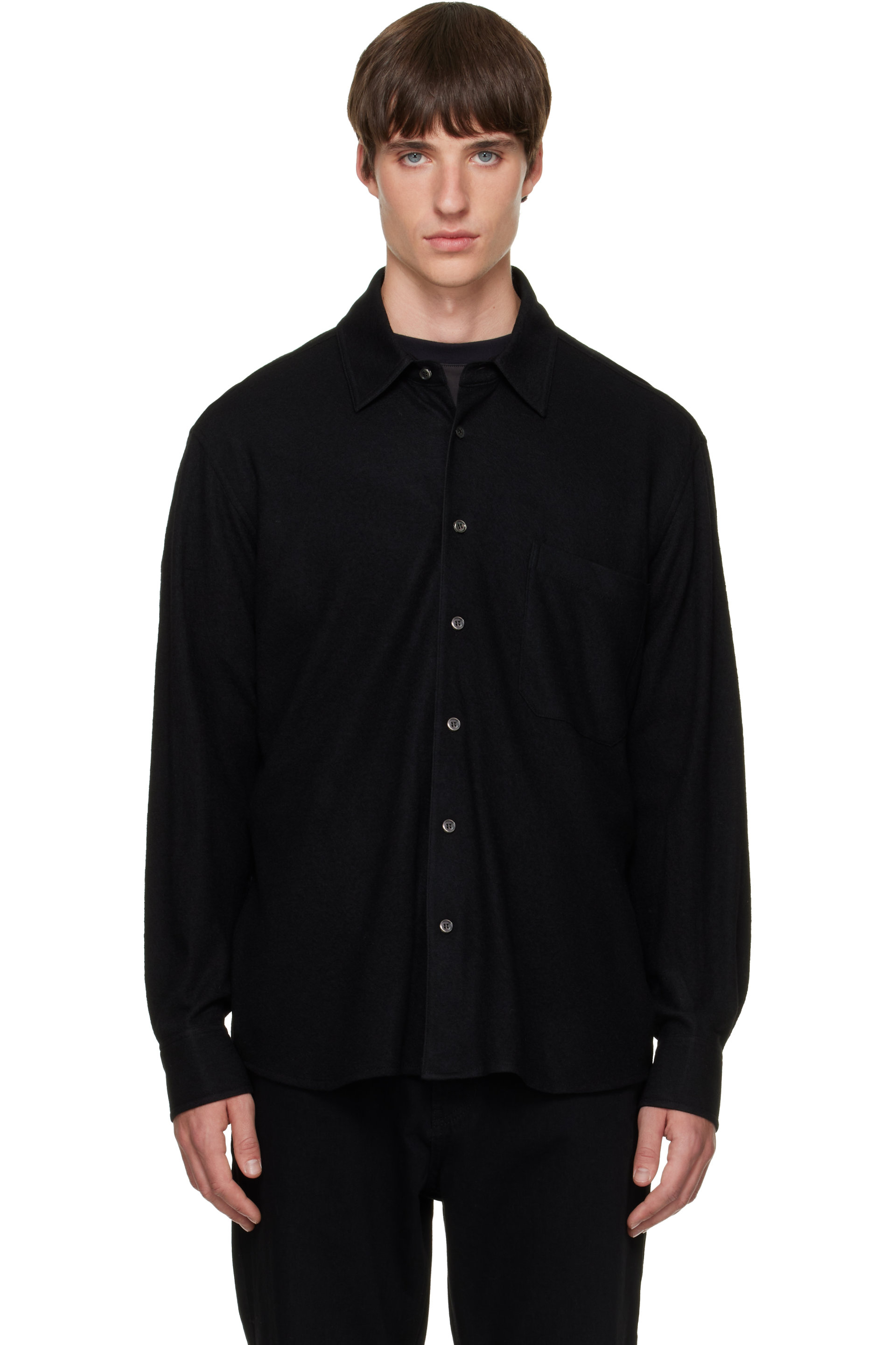 Solid Homme - Chemise noire en laine