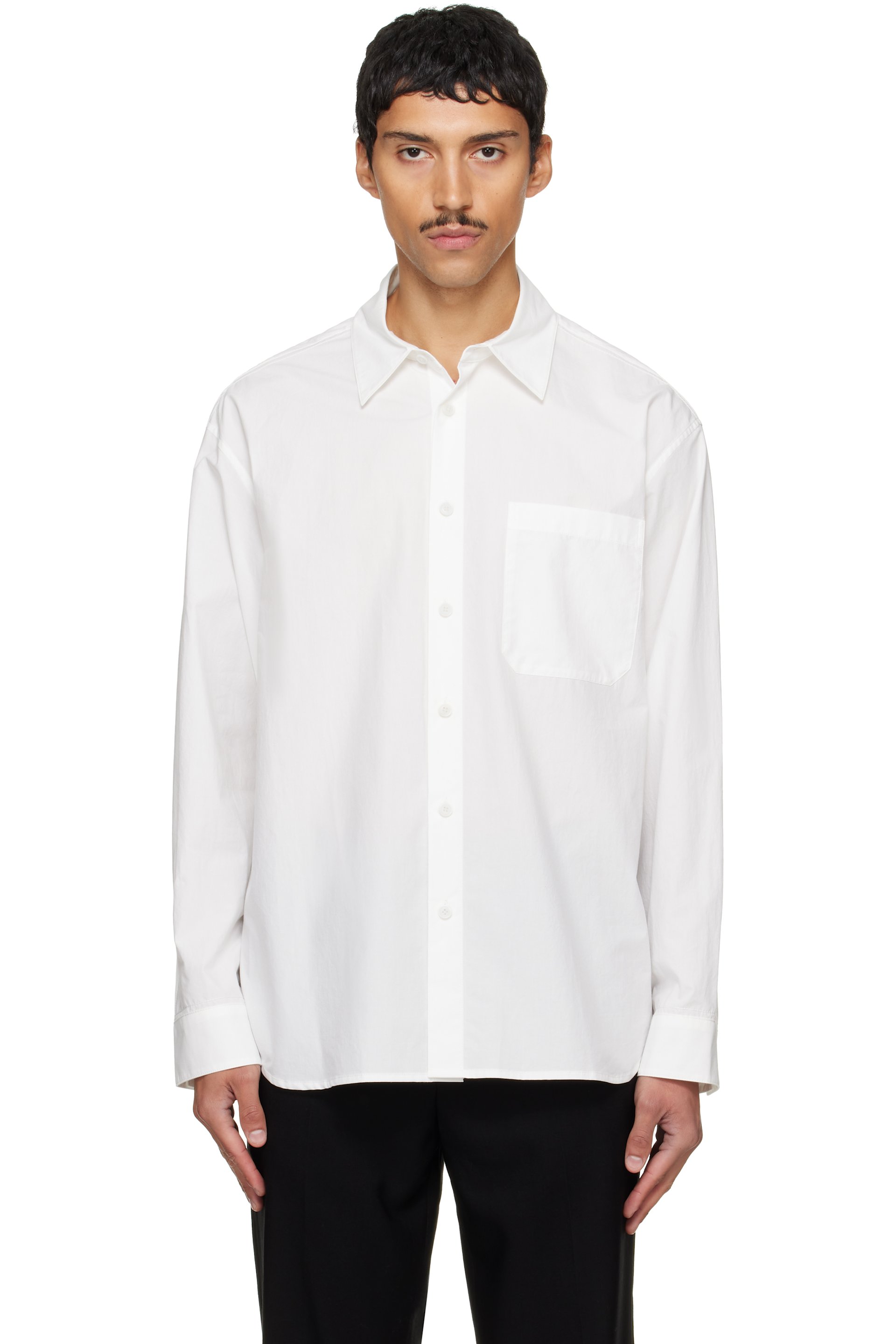Solid Homme - White Pintuck Cotton Shirt
