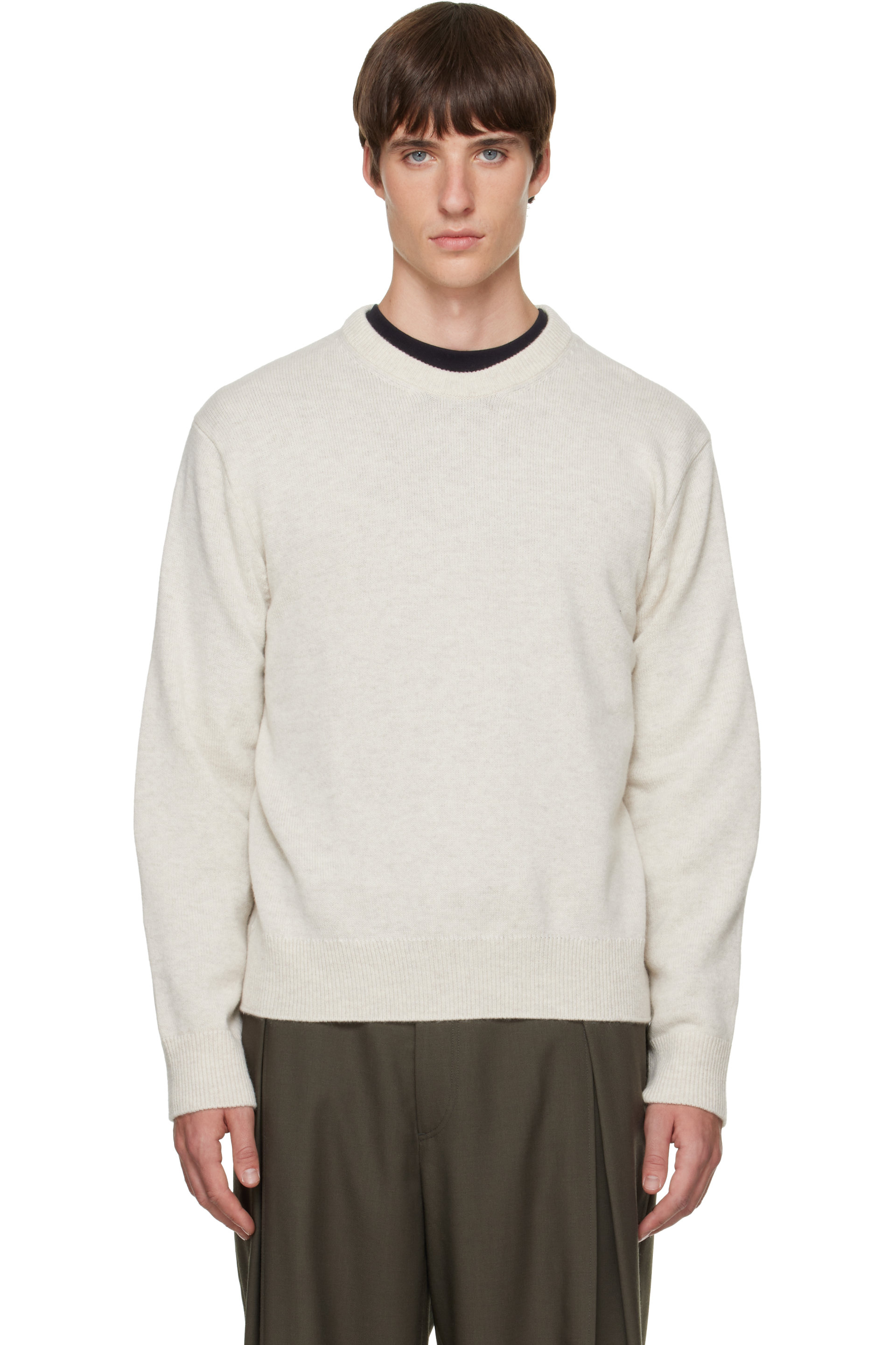 Solid Homme - Pull gris en laine et cachemire