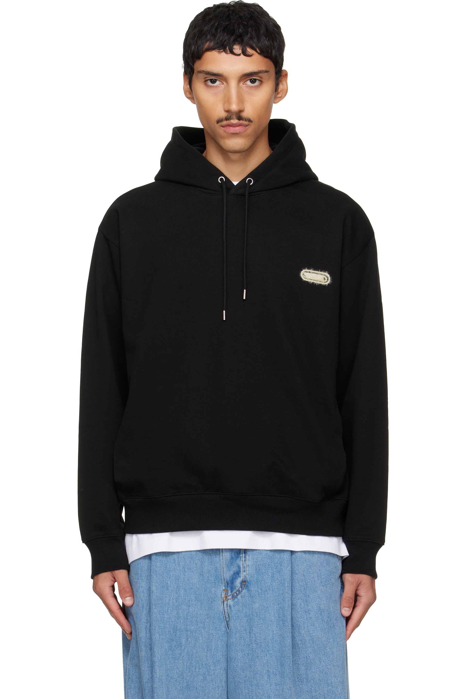 Solid Homme - Black Flocked Hoodie