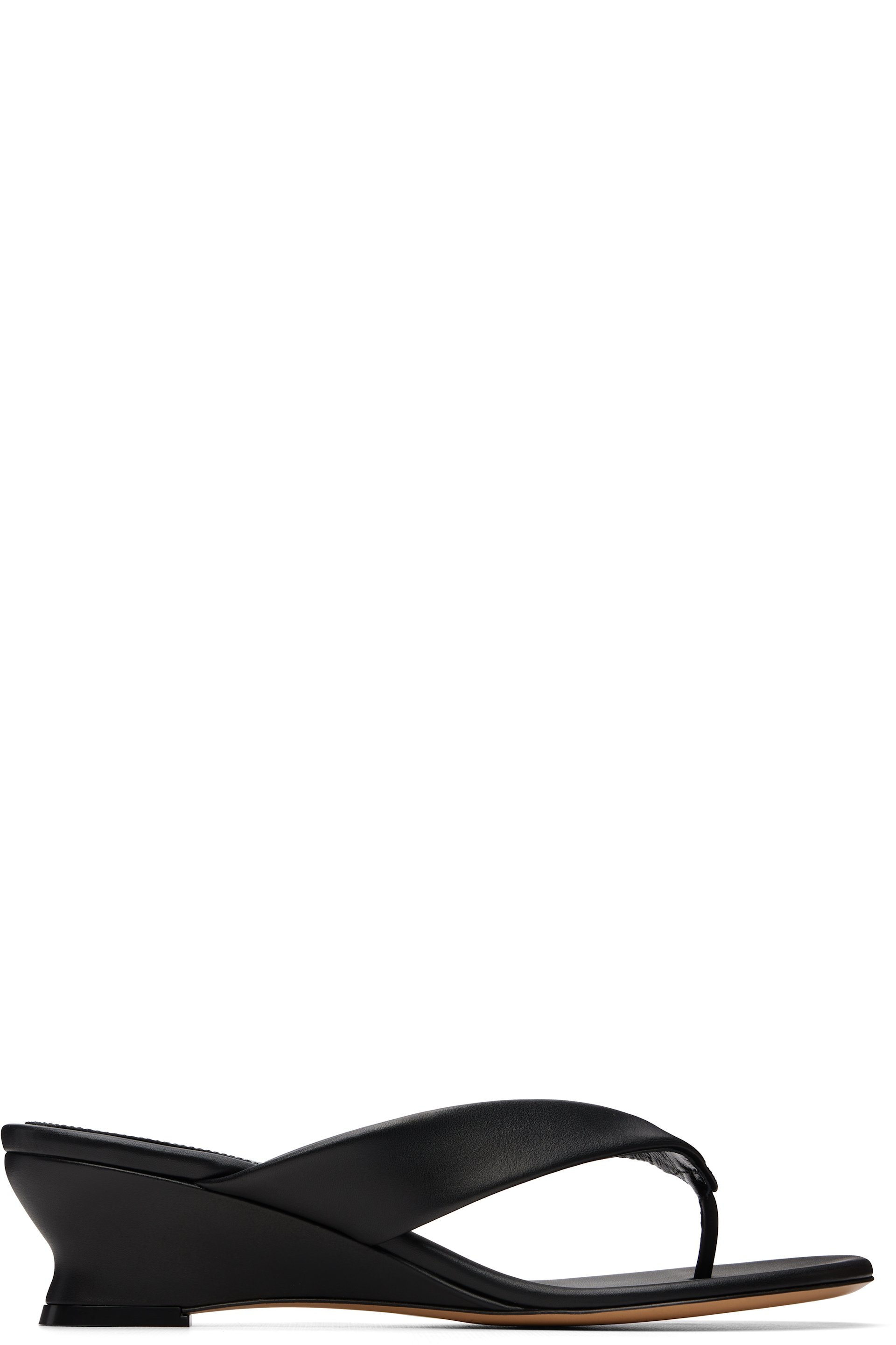 Le Monde Beryl - Black Micro Wedge Thong Heeled Sandals