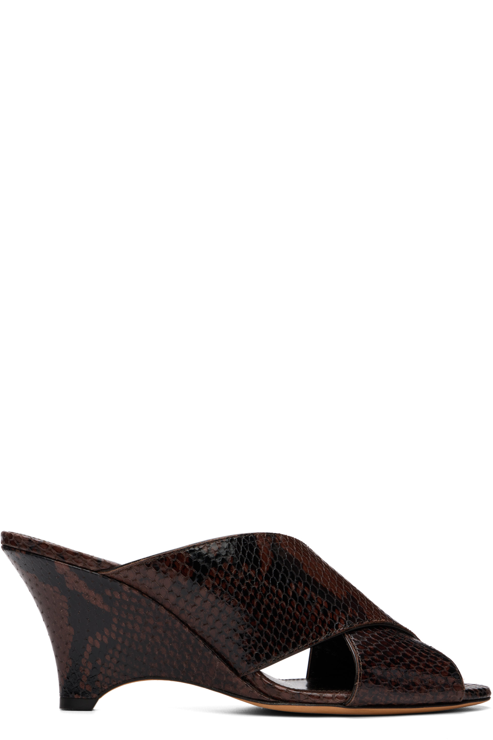 Le Monde Beryl - Brown Luca Mule Heeled Sandals