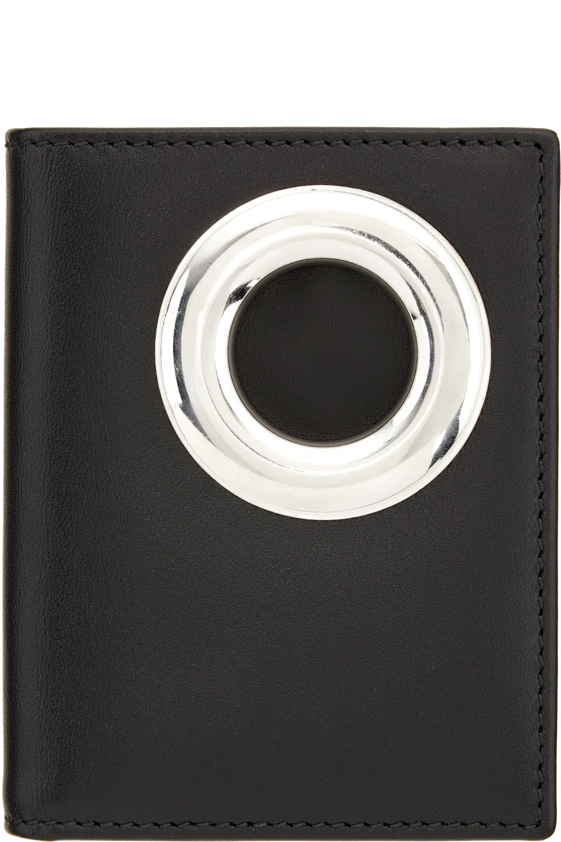 COMME des GARÇONS WALLETS - Black Silver Eyelet Card Holder