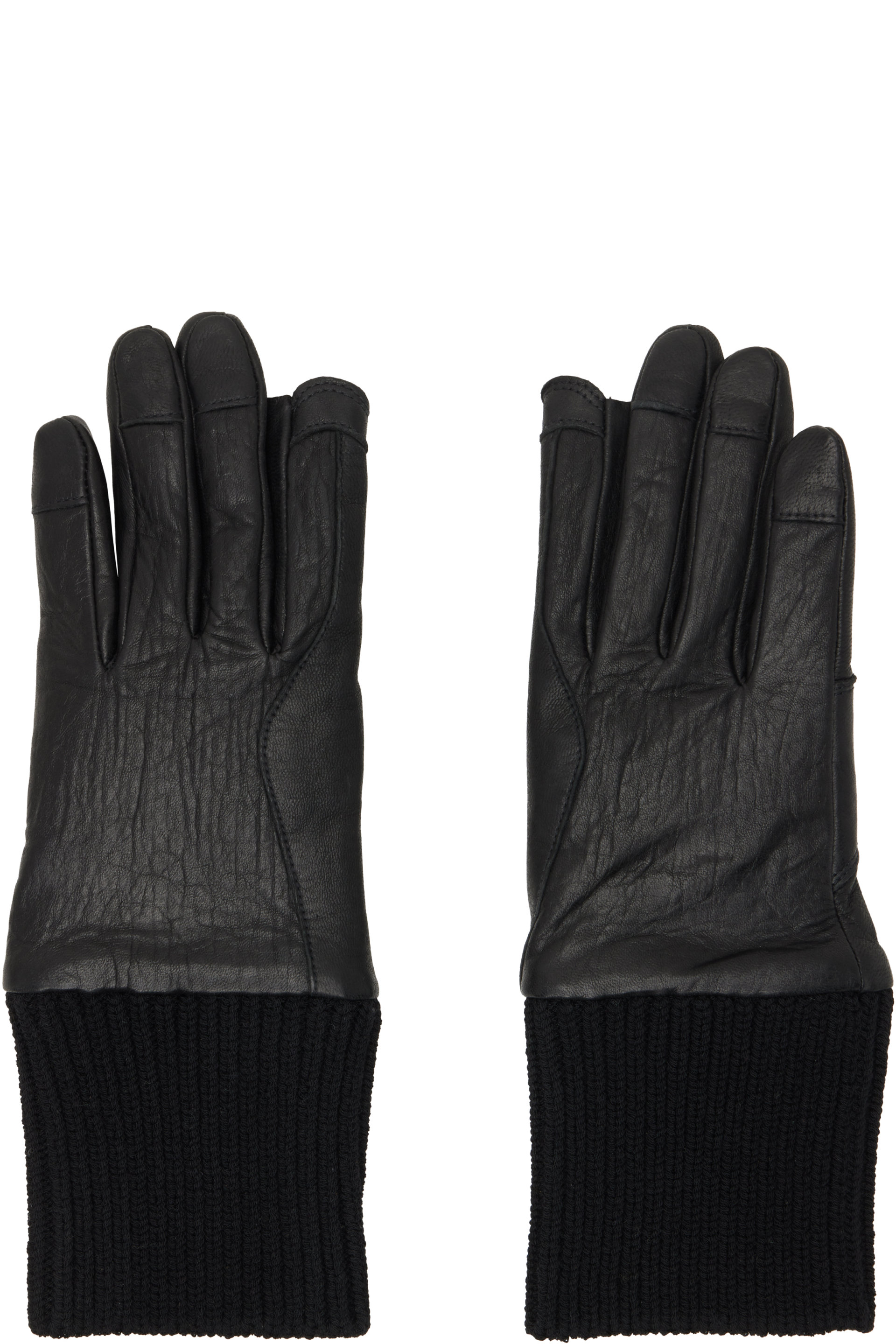 Rick Owens - Black Tower Rib Cuff Gloves