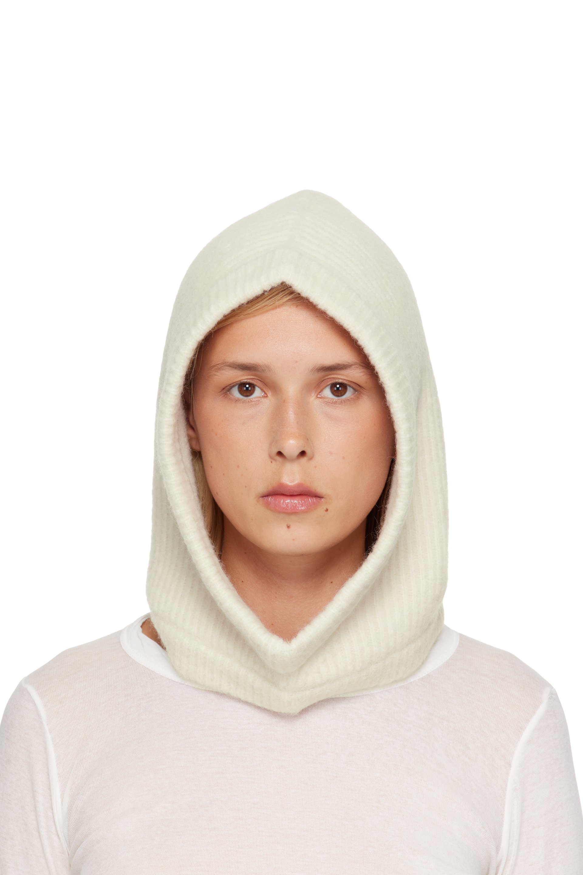 Rick Owens - Off-White Tower Alpaca Knit Hood