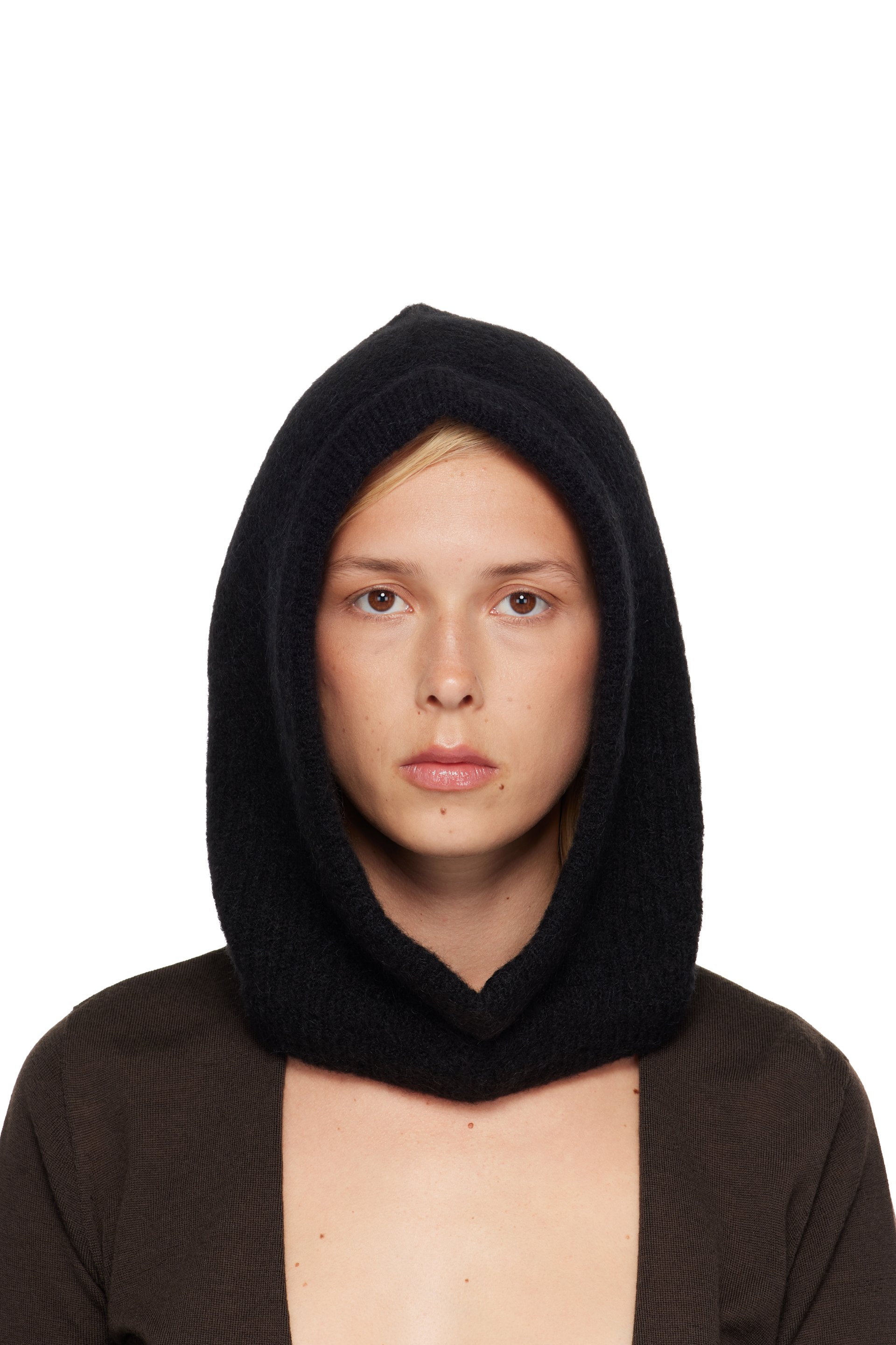 Rick Owens - Black Tower Alpaca Knit Hood