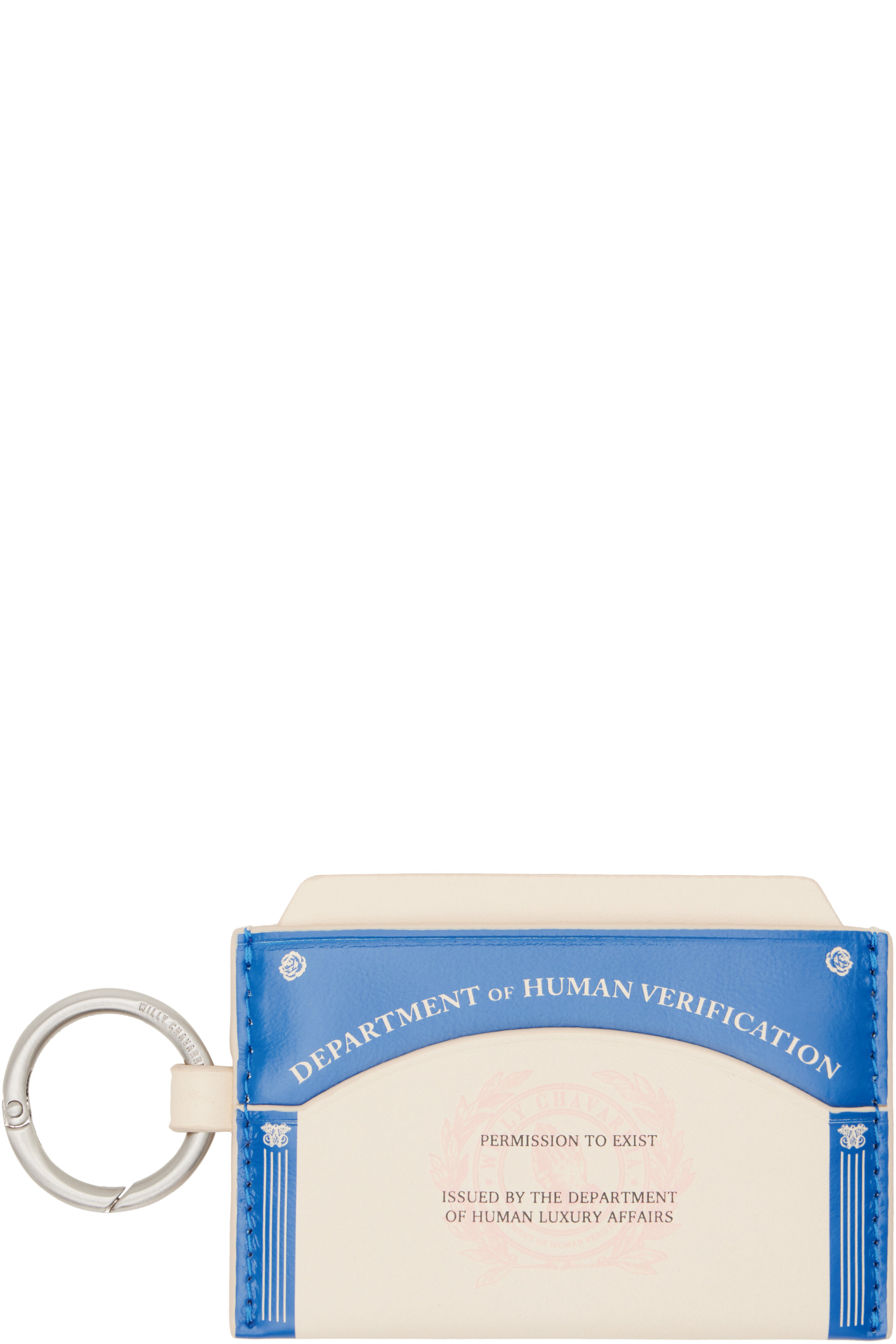 WILLY CHAVARRIA - Off-White & Blue 'Human Verification' Card Holder