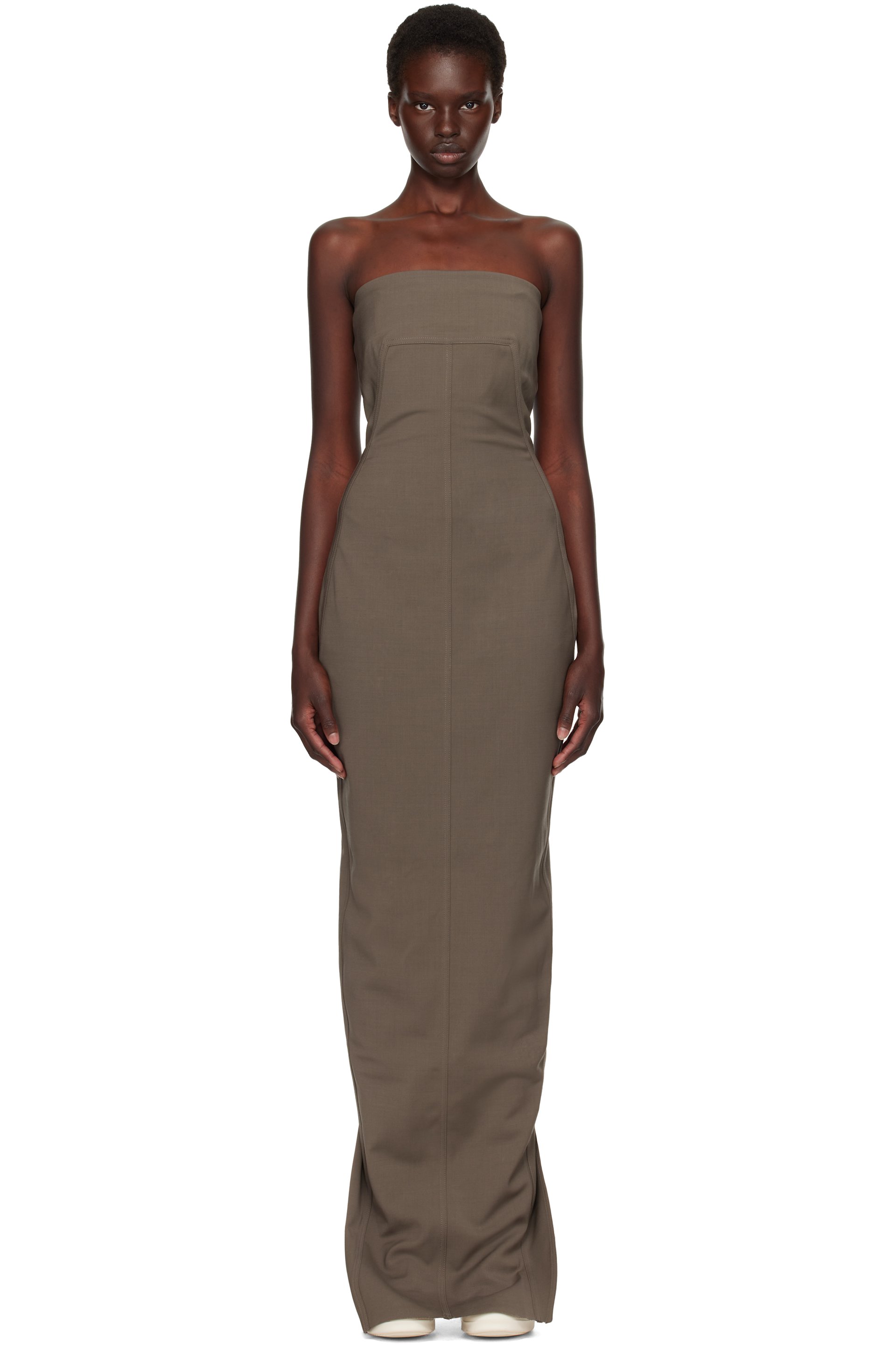 Rick Owens - Gray Tower Bustier Maxi Dress