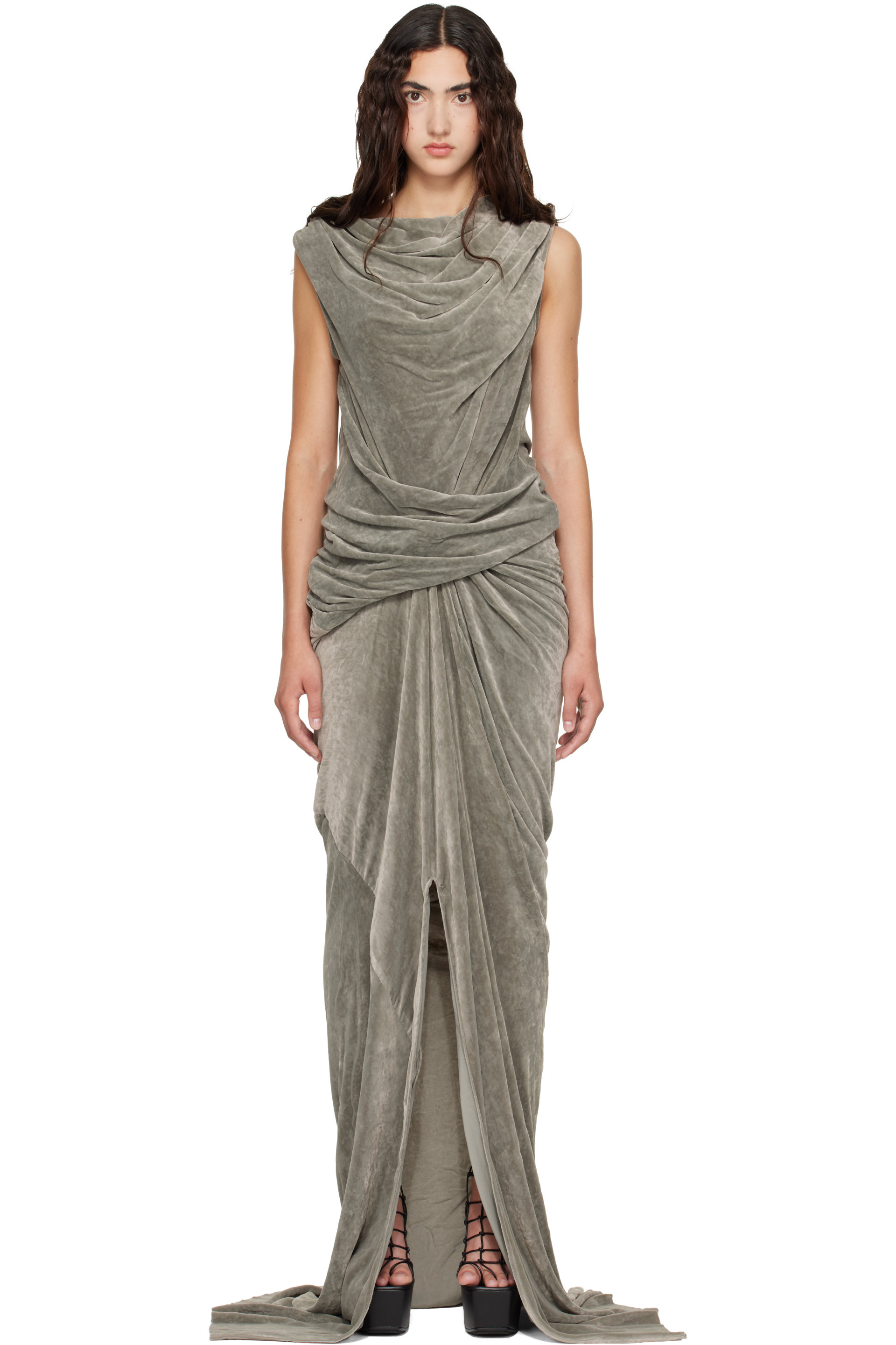 Rick Owens - Gray Tower Strutter Maxi Dress