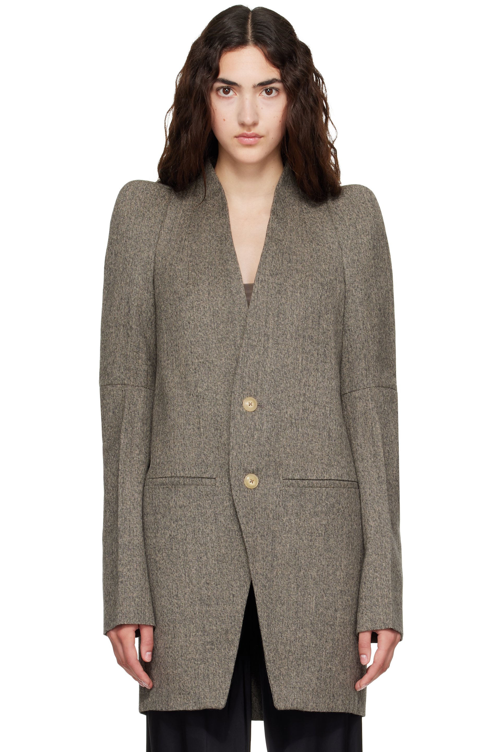 Rick Owens - Gray Tower Metro Blazer