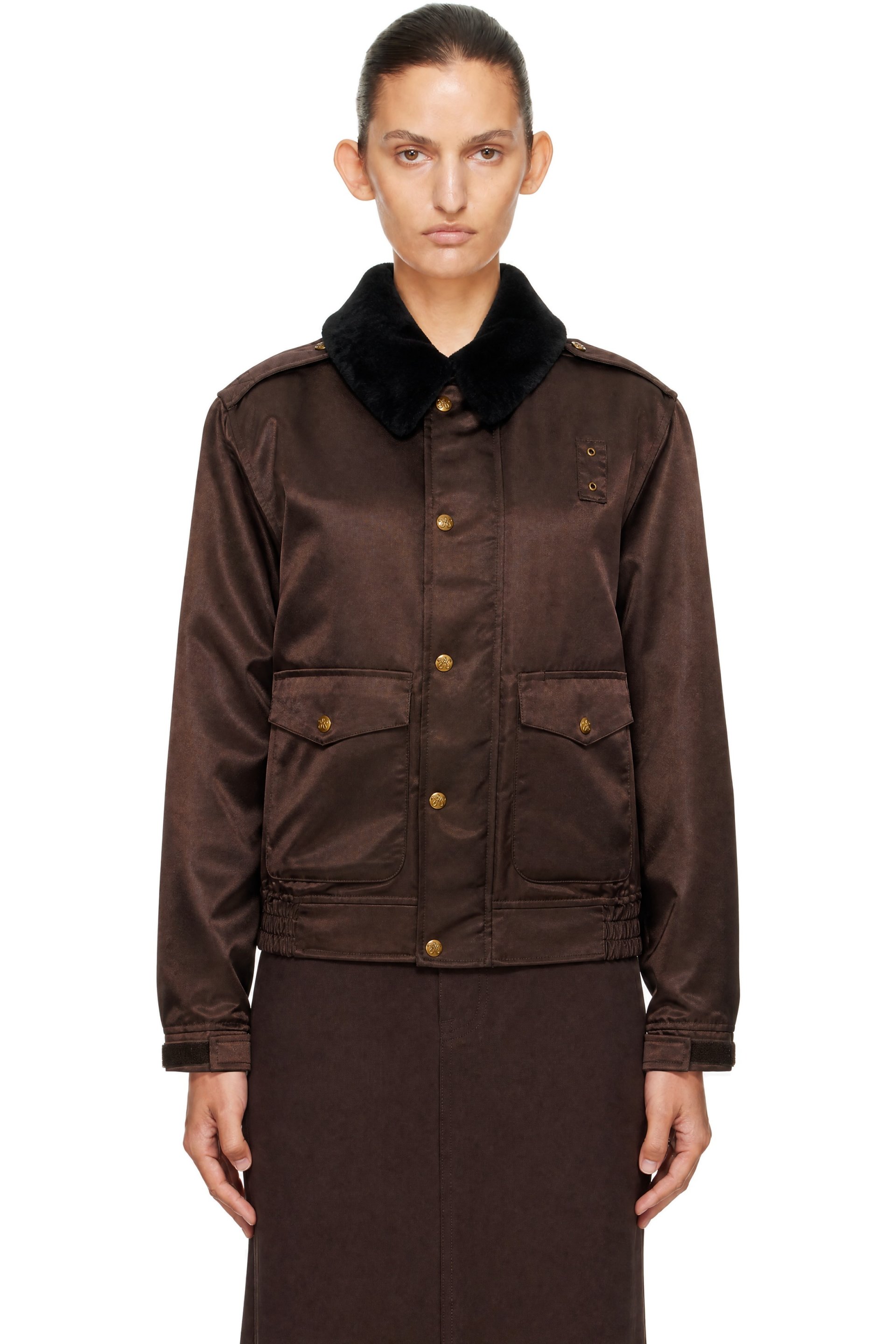 WILLY CHAVARRIA - Blouson aviateur d'uniforme brun