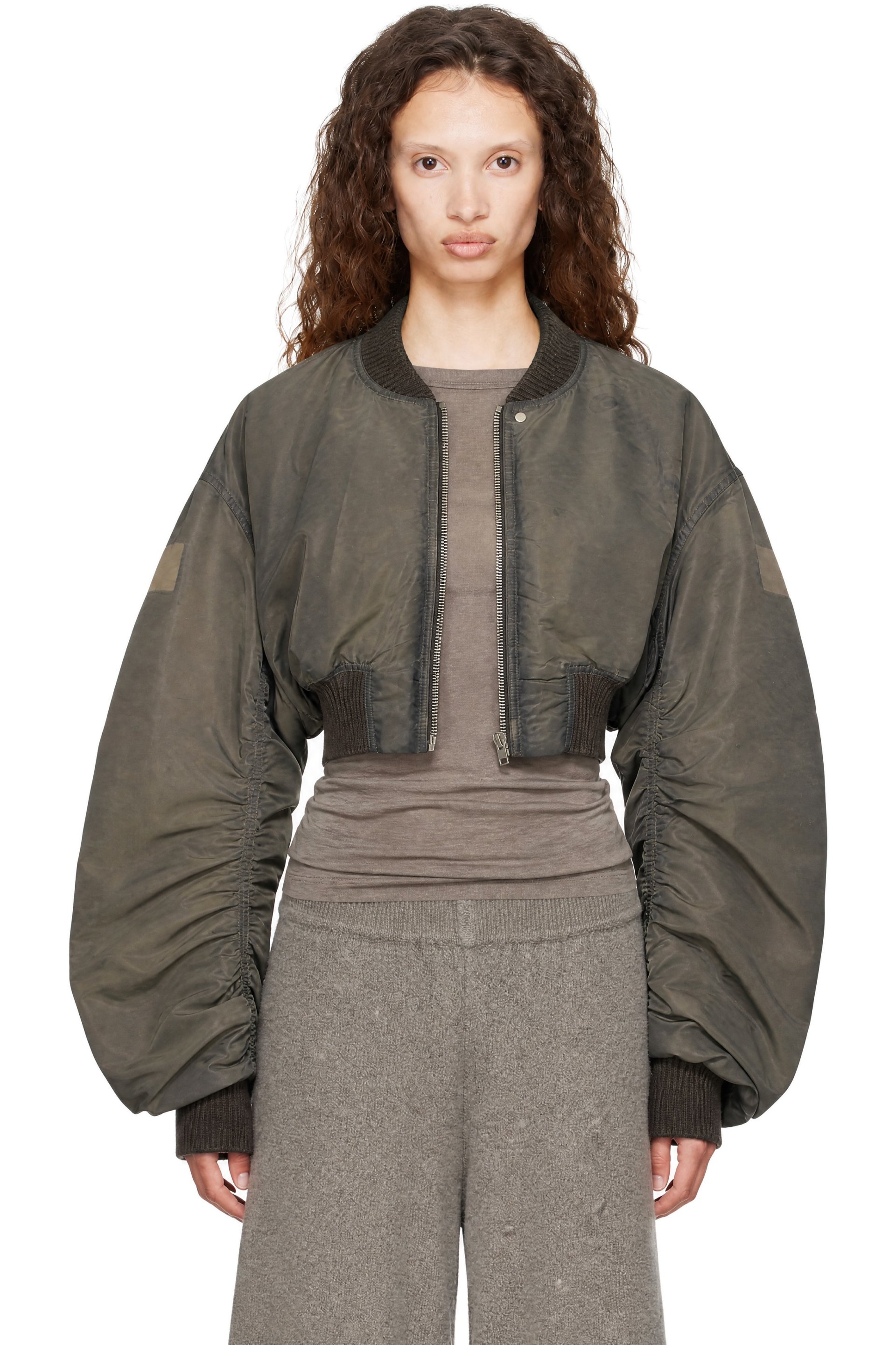 Rick Owens - Gray Tower Micro Secchia Flight Bomber Jacket