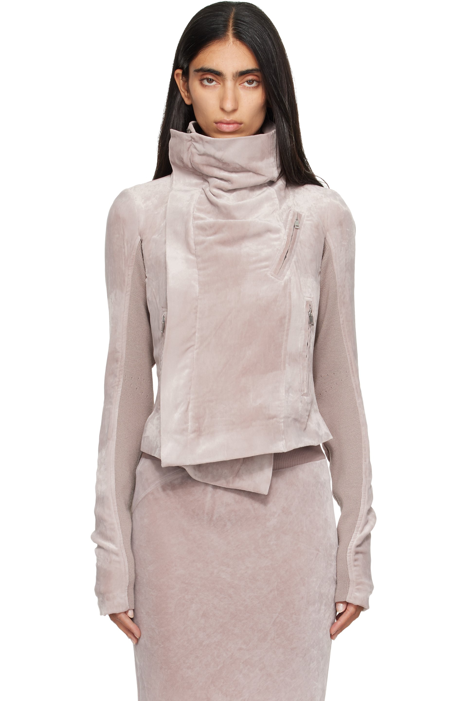 Rick Owens - Pink Tower Classic Biker Jacket
