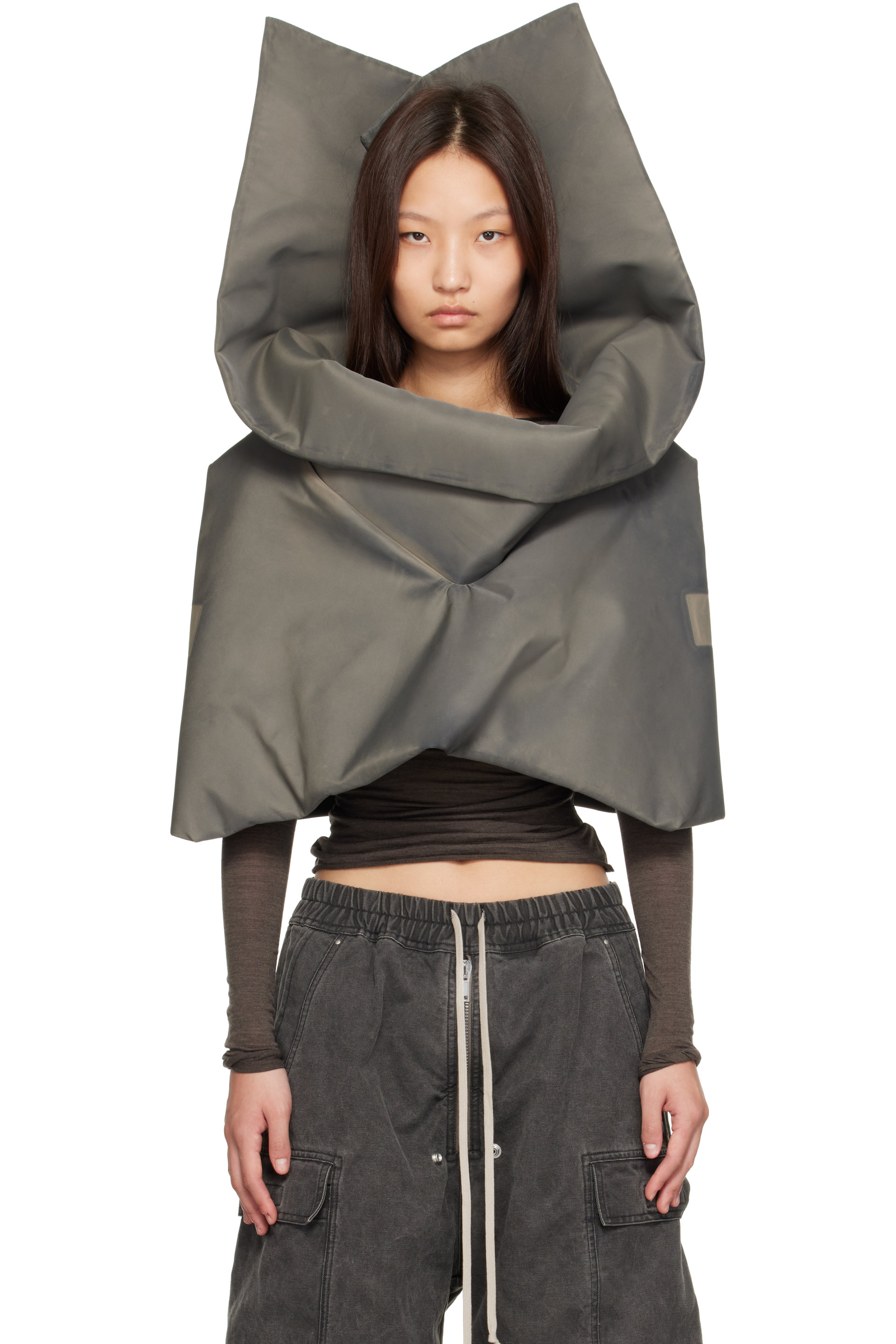 Rick Owens - Gray Tower Cowl Top