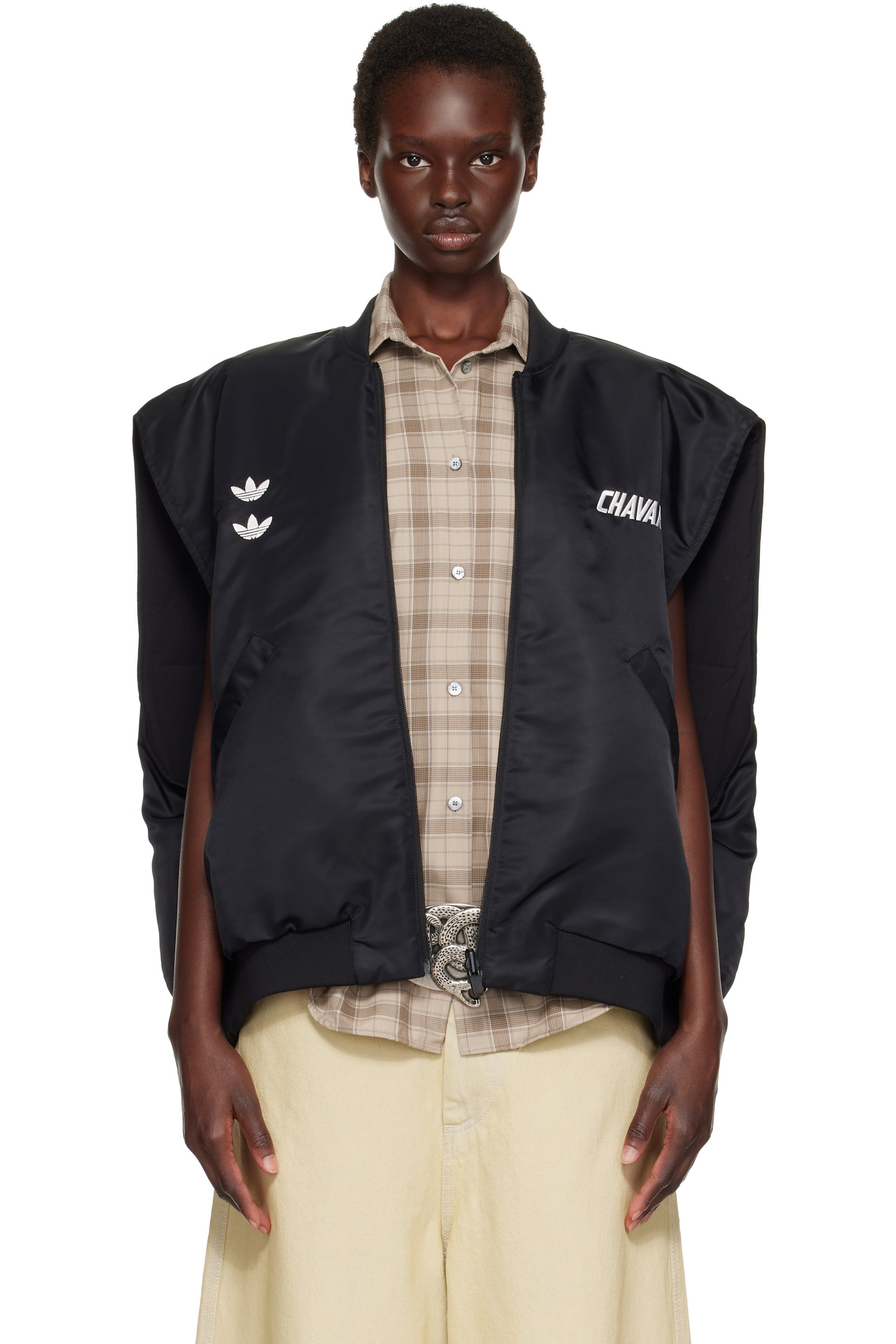 WILLY CHAVARRIA - Black adidas Originals Edition Reversible Padded Vest
