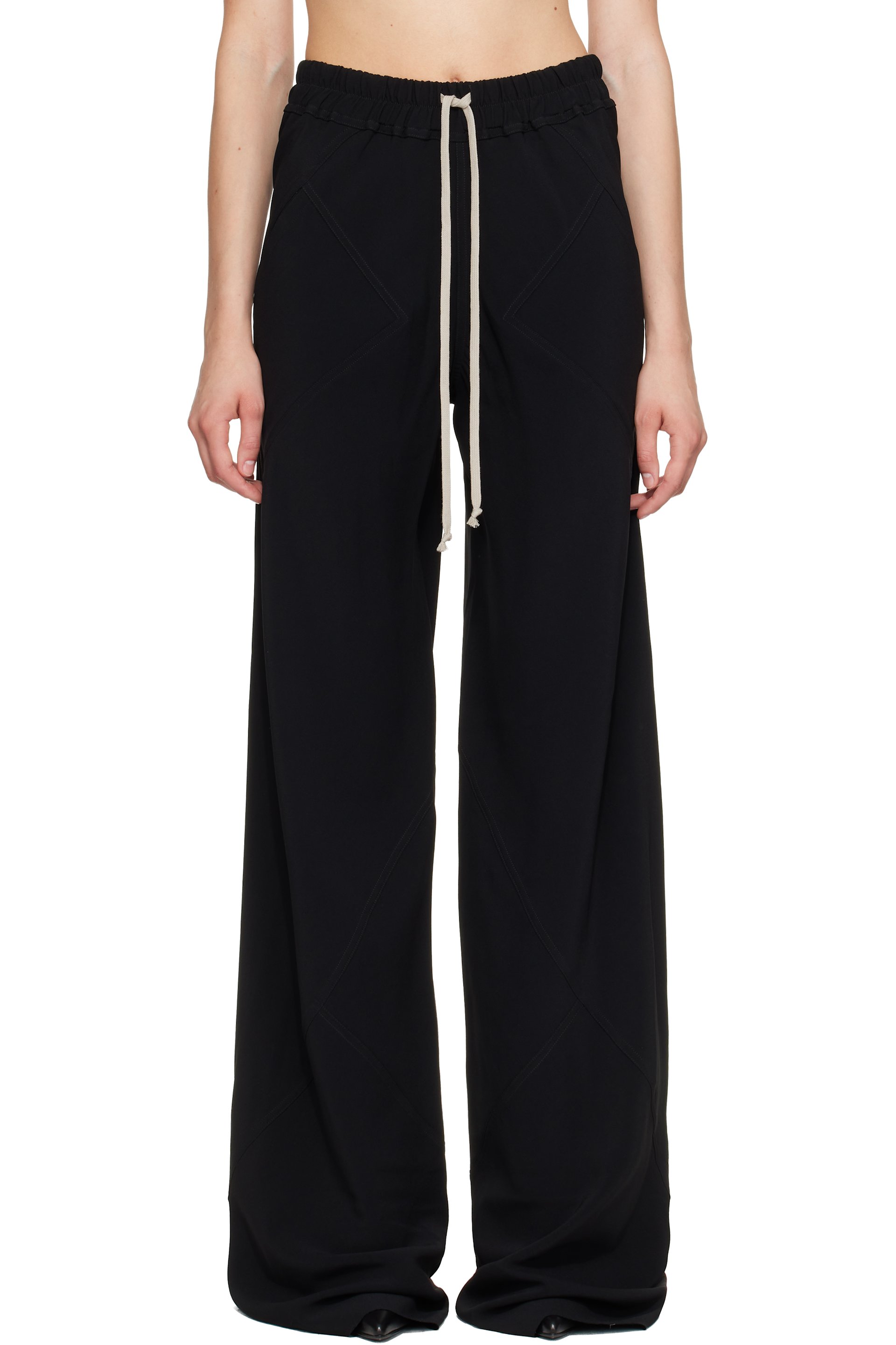 Rick Owens - Black Tower Drawstring Bias Trousers