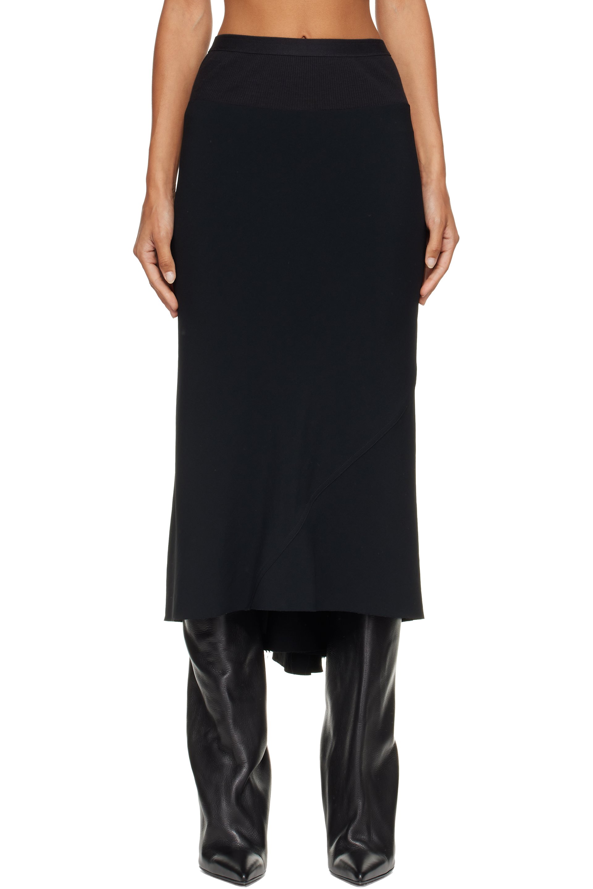 Rick Owens - 黑色 Tower A Line Bias 半身裙