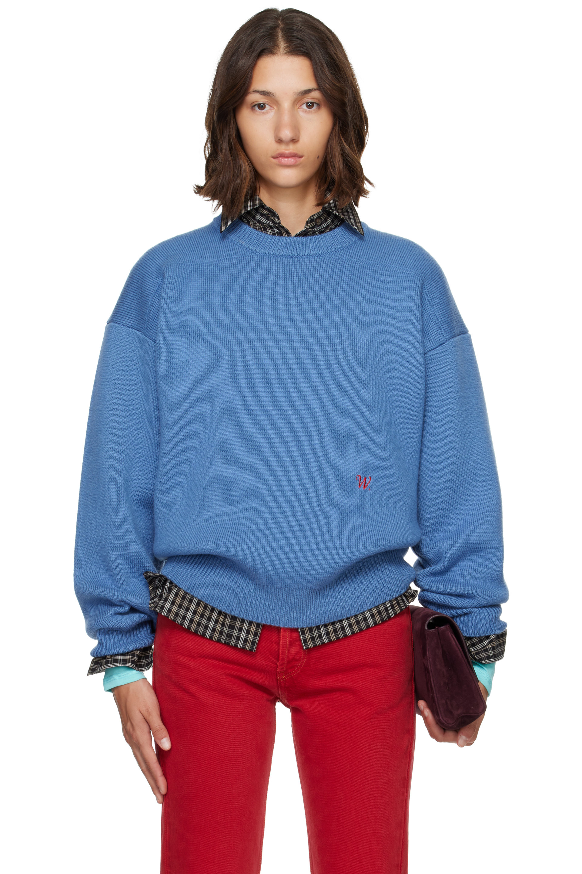 WILLY CHAVARRIA - Blue 'Chavarria' Embroidered Sweater