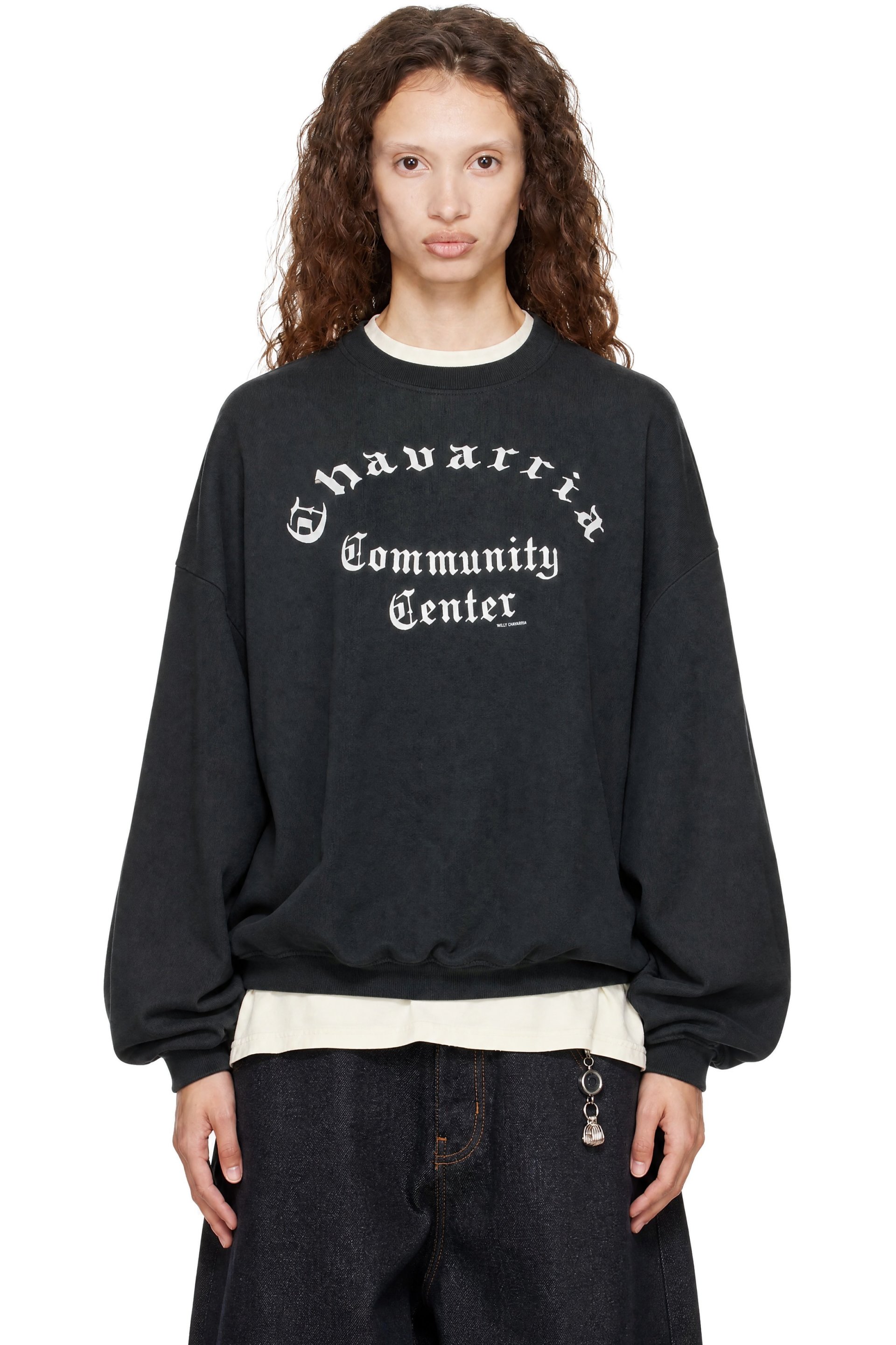 WILLY CHAVARRIA - Black 'Community Center' Sweatshirt