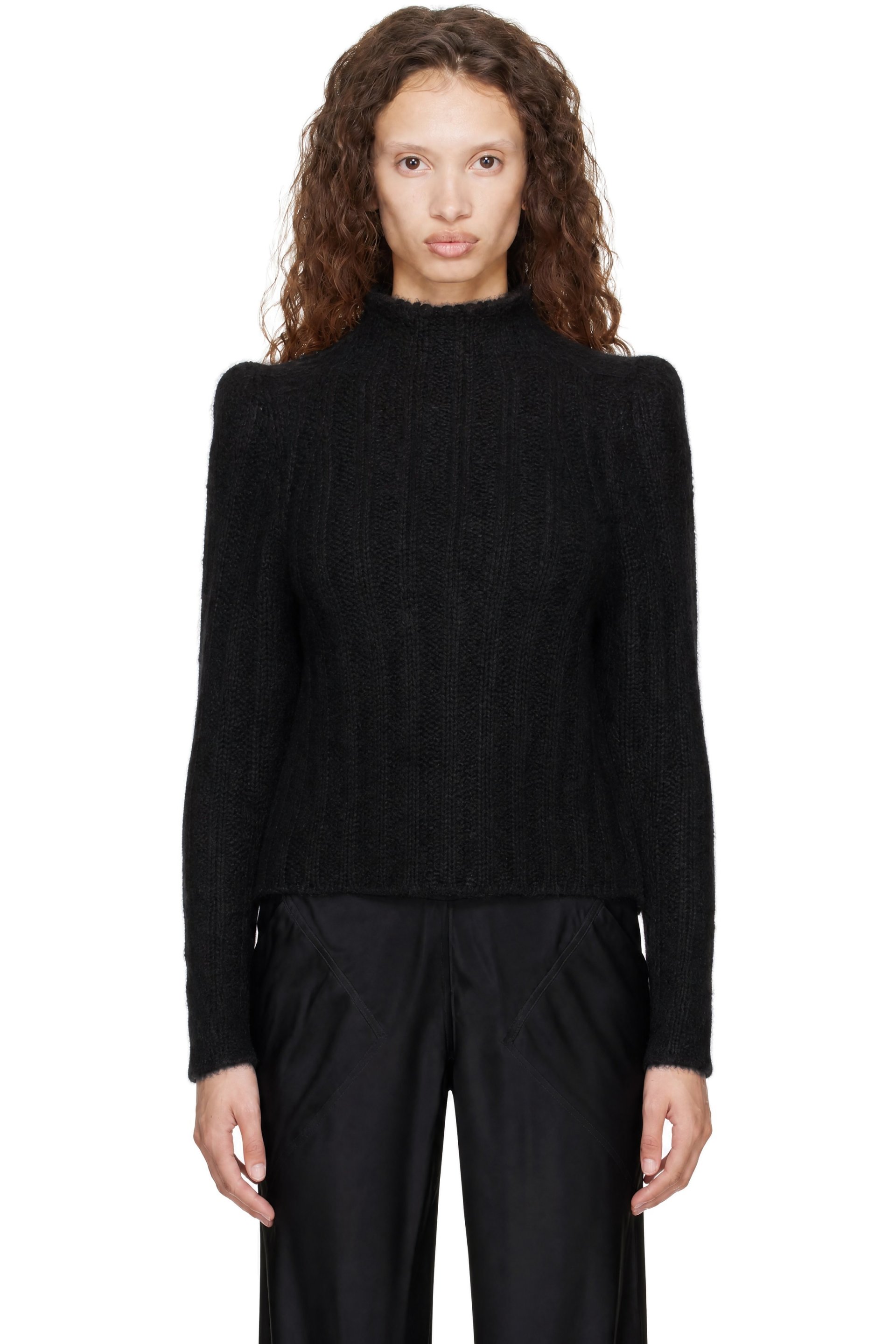 Rick Owens - Black Tower Cropped Con Sweater