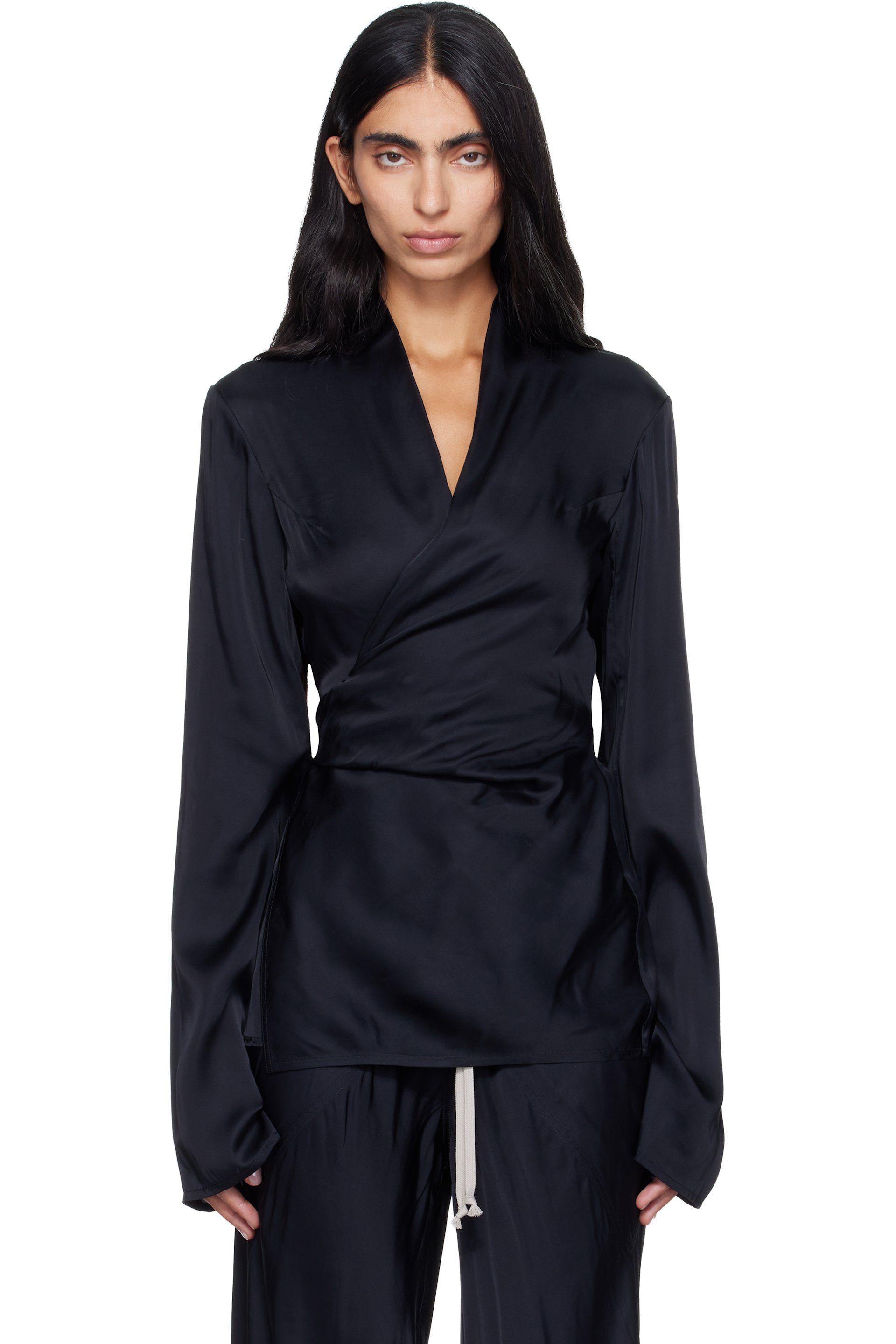 Rick Owens - Black Tower Laura LS Blouse